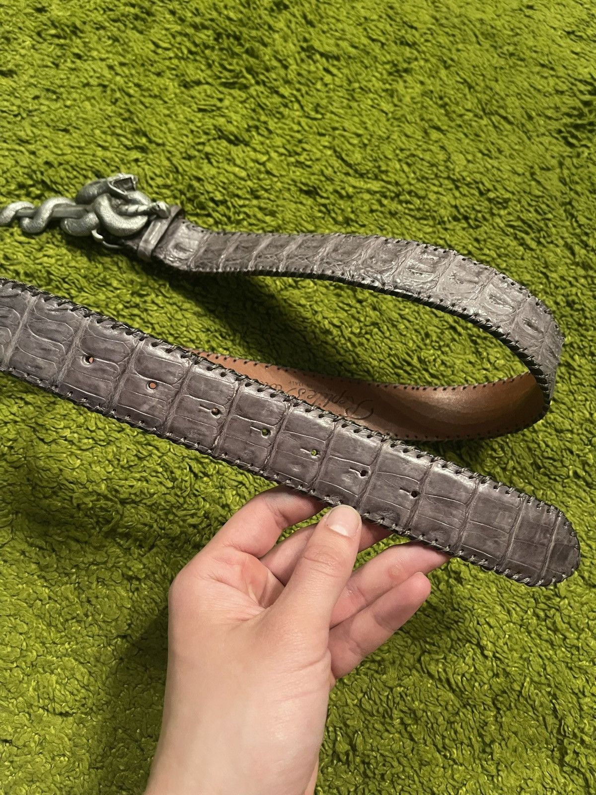 Other 🐊 Reptiles House real crocodile skin leather belt Size 34 - 2 Thumbnail