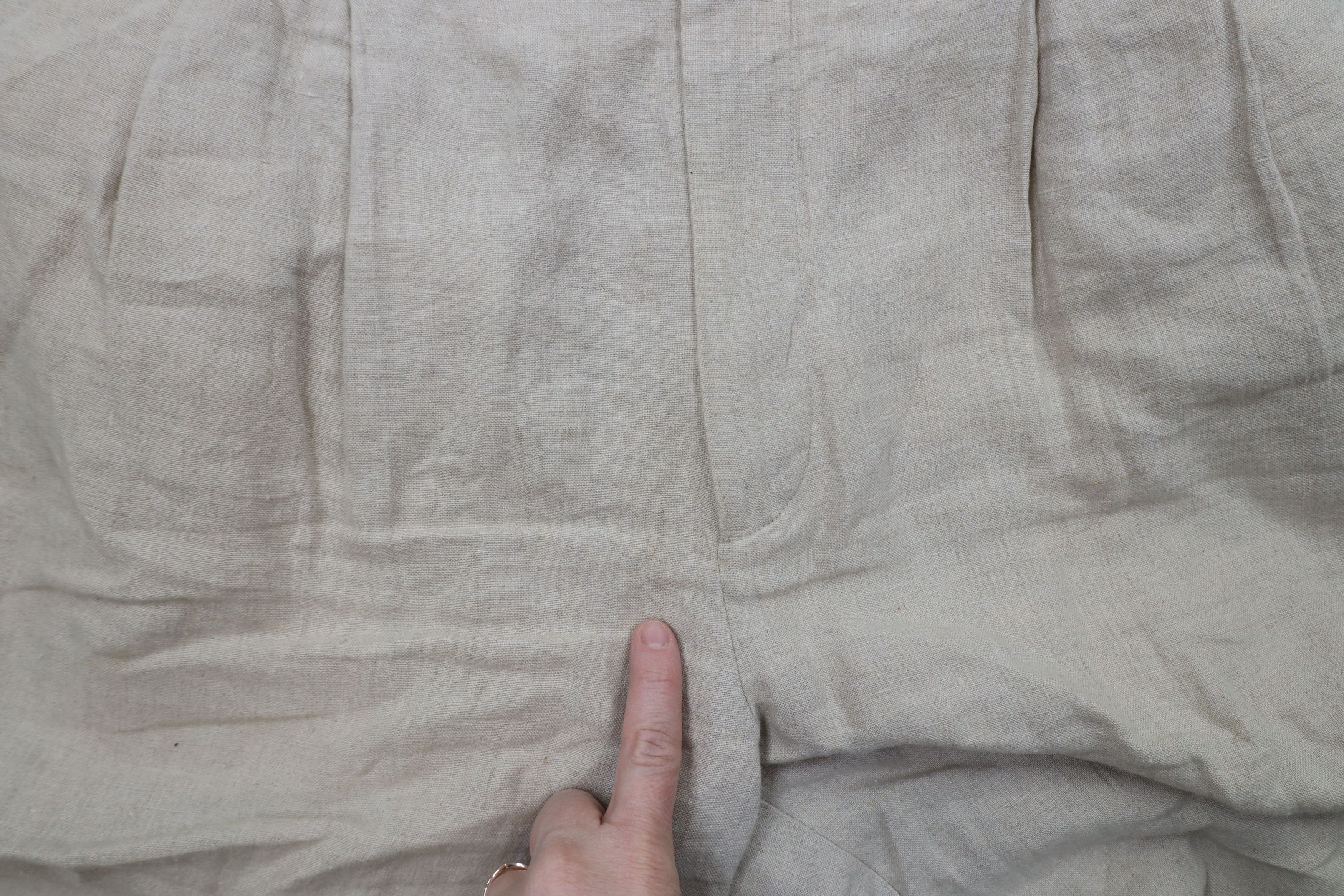 Vintage Vintage 90s Y2K Streetwear Cuffed Linen Chino Pants Beige Size US 34 / EU 50 - 9 Thumbnail