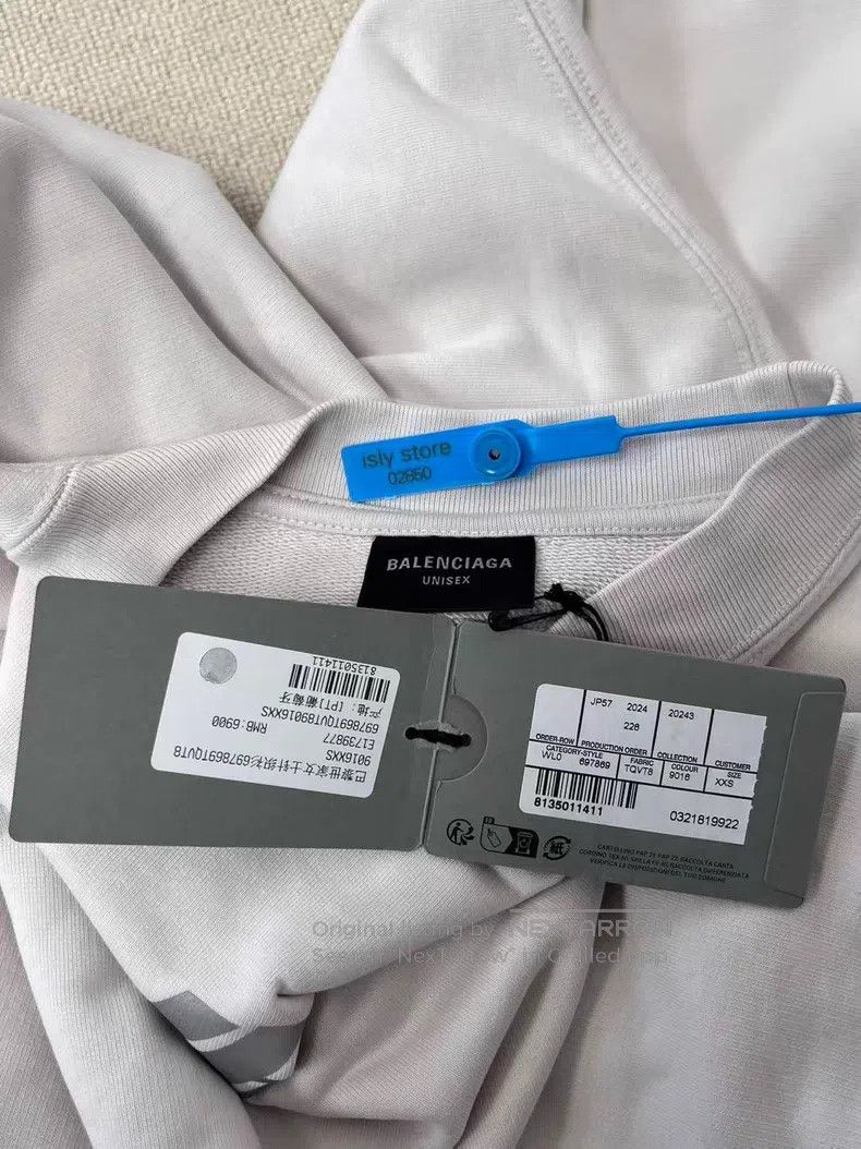 Balenciaga Balenciaga Logo Print Round Neck Fitted Long Sleeve Sweats Size XXS / US 00 / IT 34 - 5 Thumbnail