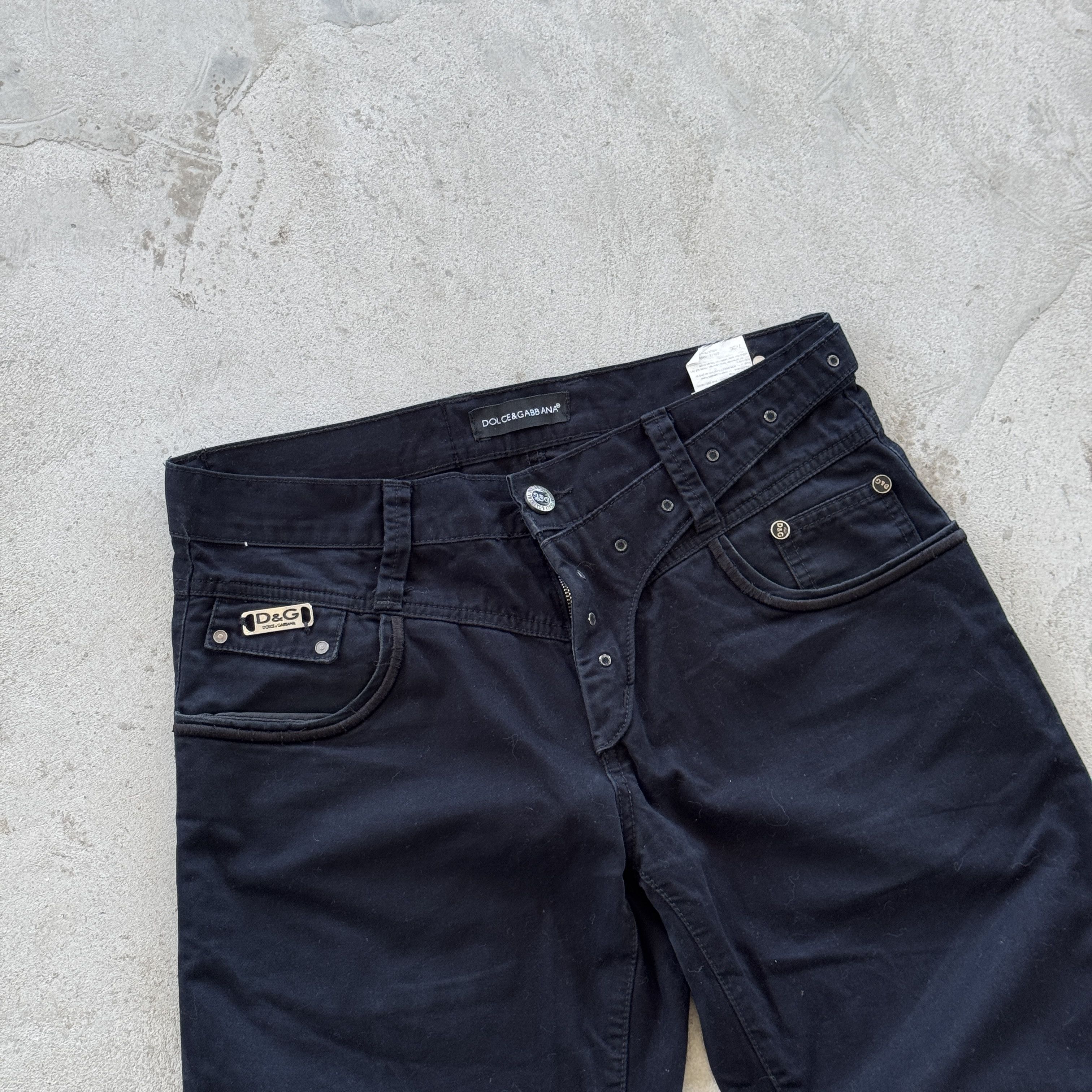 Dolce & Gabbana Dolce & Gabbana Vintage Black Cargo Denim Pants Size 31 Size US 31 - 5 Thumbnail