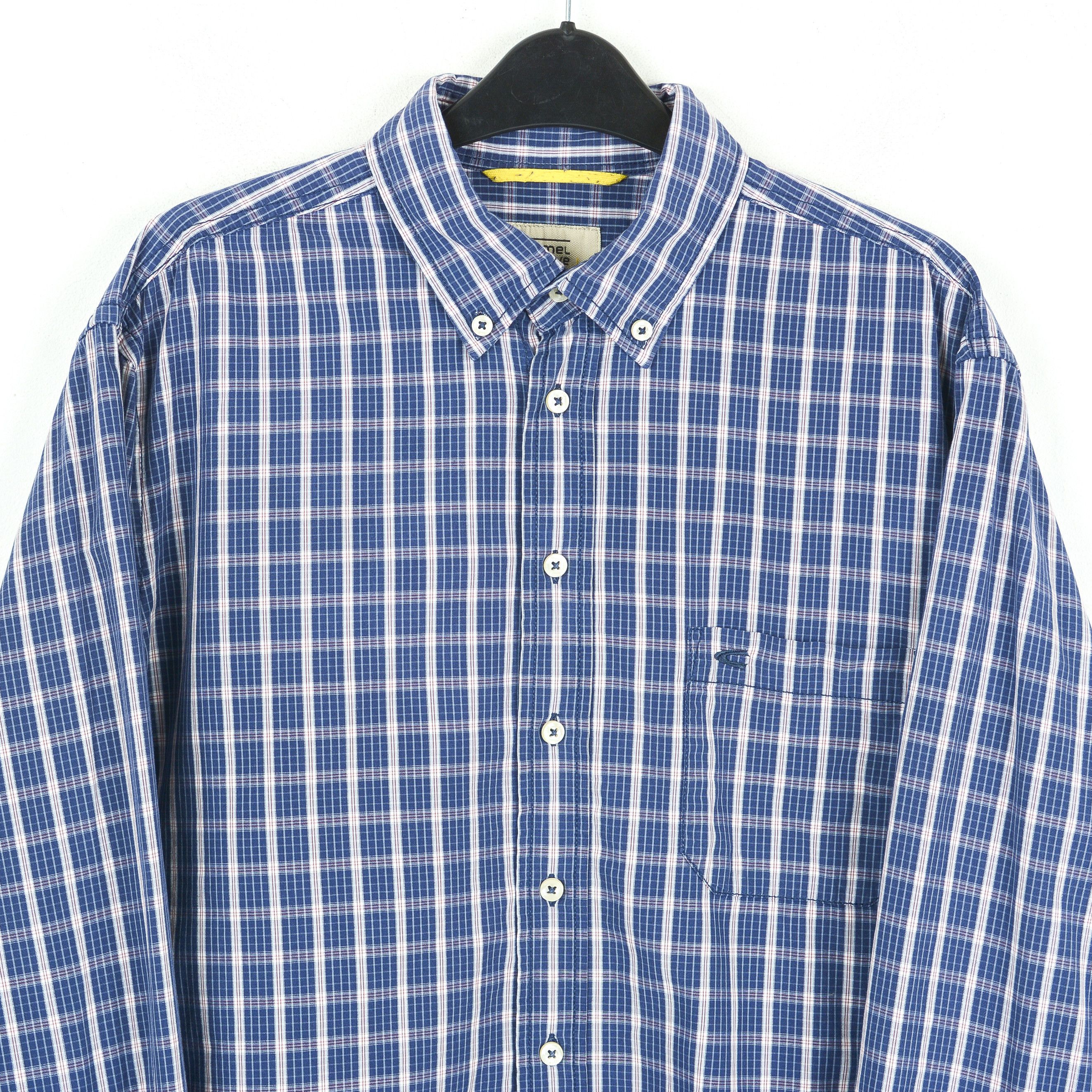 camel active Casual Blue Button Shirt Check Plaid Tartan Long Sleeve Top Size US L / EU 52-54 / 3 - 2 Thumbnail