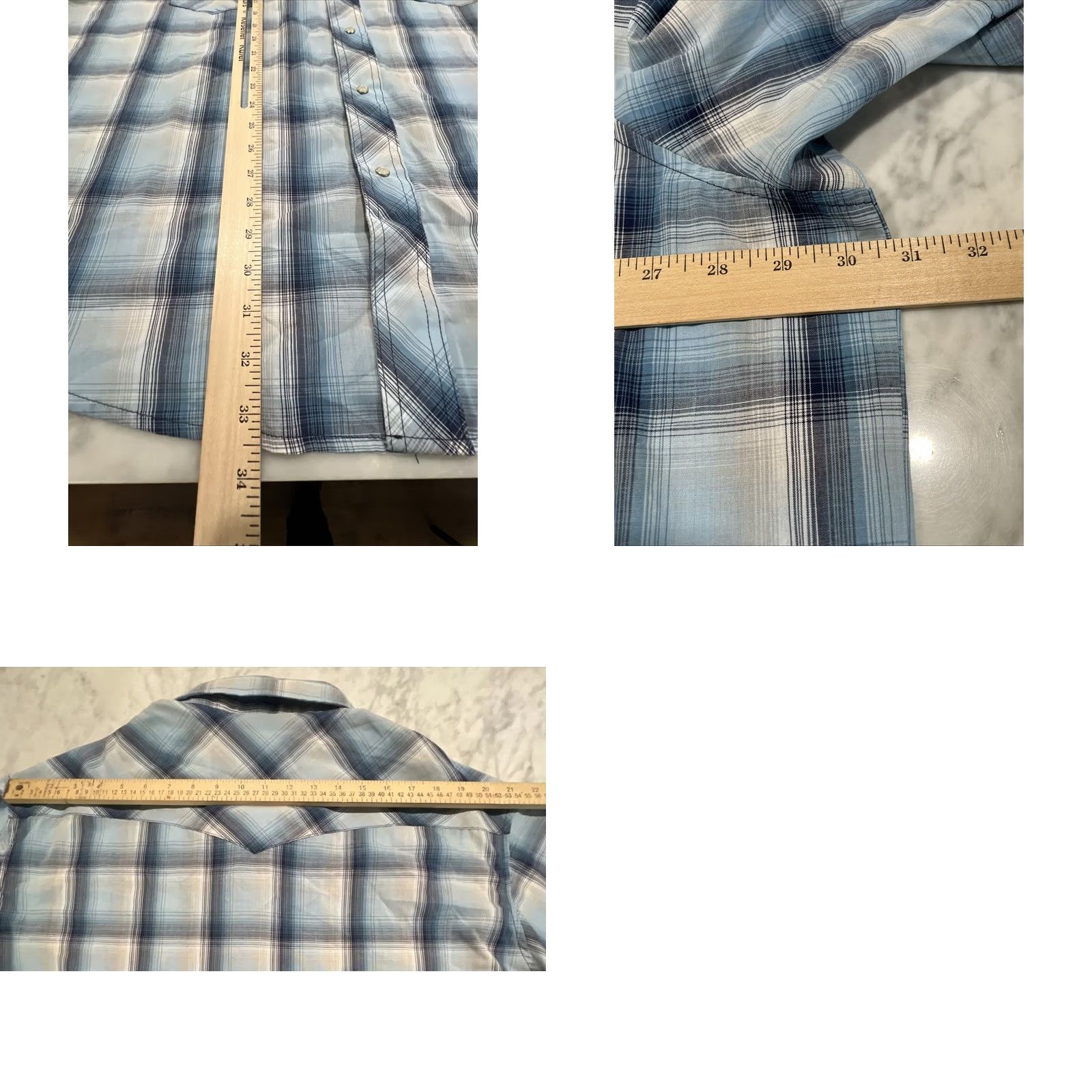 Wrangler Wrangler Western Shirt Men’s 3XL Pearl Snap Short Sleeve Blue Plaid Button-Up Shirt Front Pocket Western Mulberry? Size US XXL / EU 58 / 5 - 8 Thumbnail