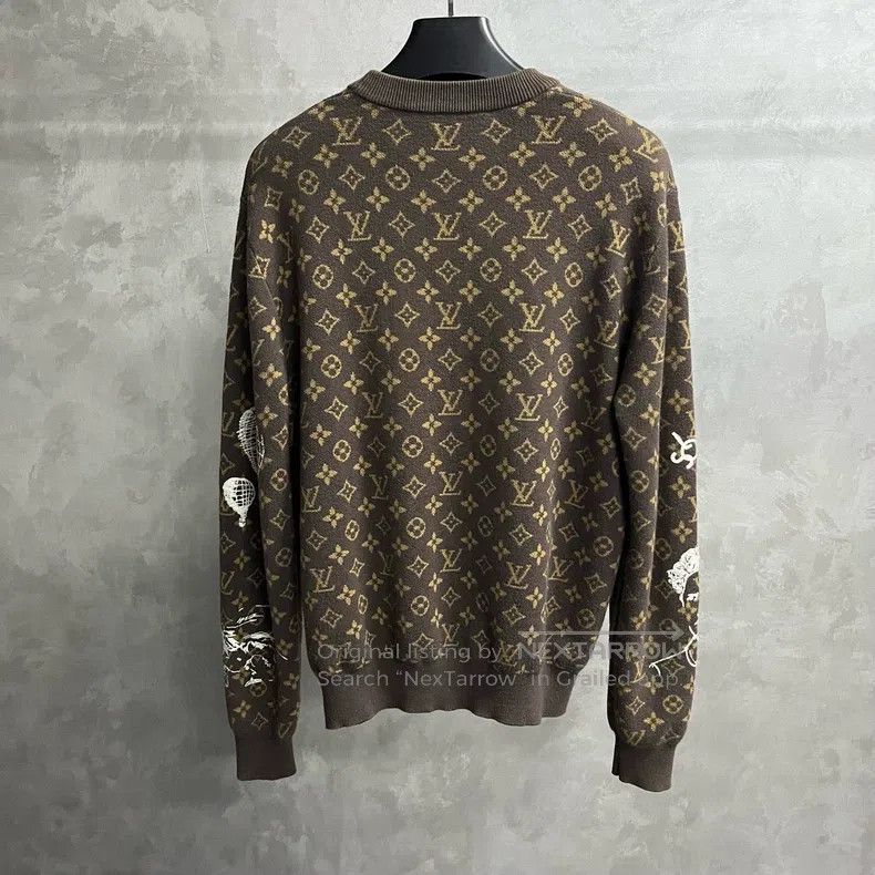 Louis Vuitton Louis Vuitton Brown Logo monogrammed scribbled crewneck lo Size US S / EU 44-46 / 1 - 5 Thumbnail