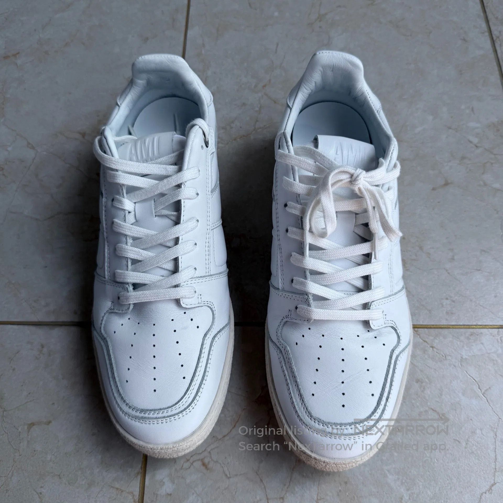 AMI AMI PARIS White Calf Leather Sneakers. Size US 8 / EU 41 - 3 Thumbnail