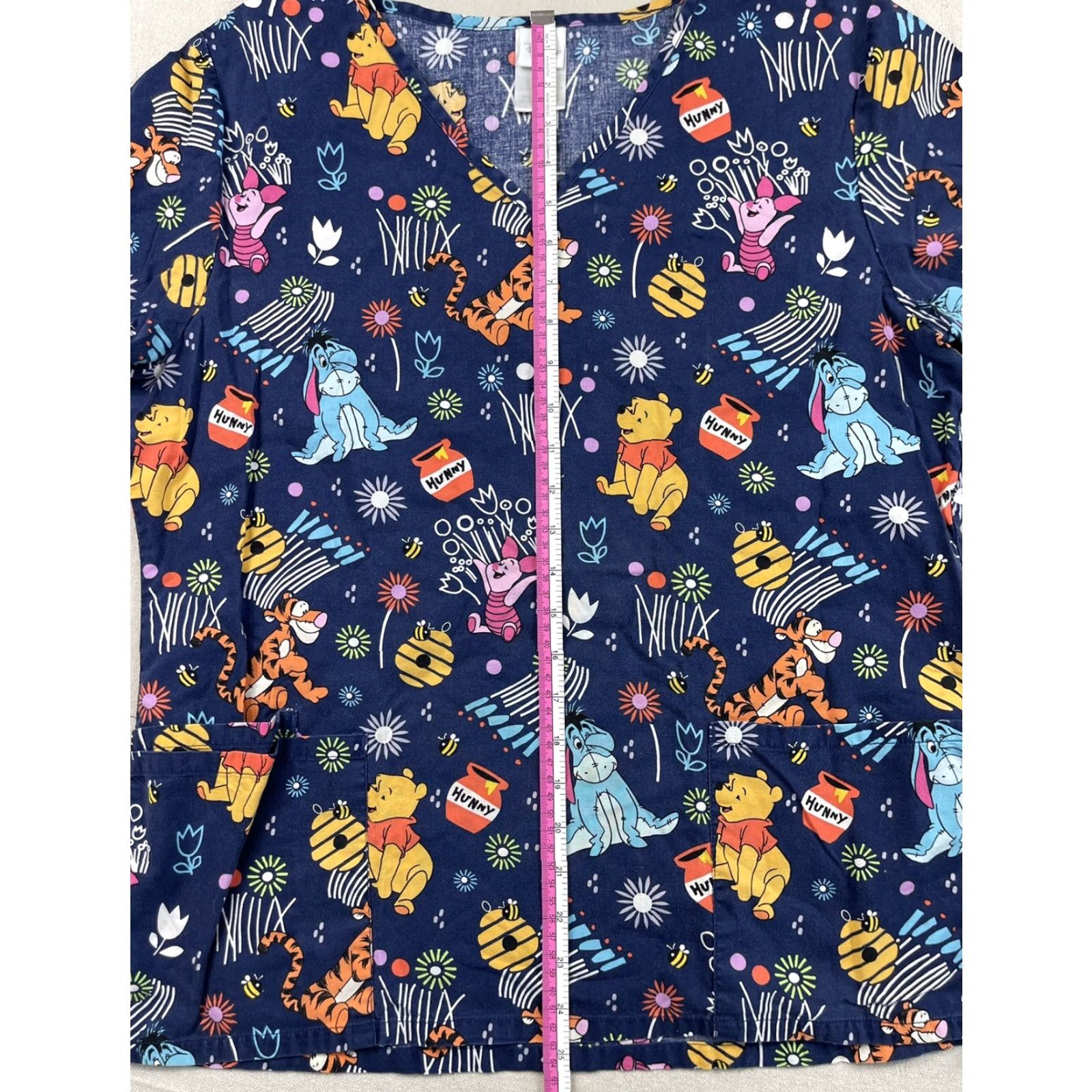 Disney Disney Medical Scrub Top M Women Blue Pooh Tigger Eeyore Piglet Pockets Cotton/Polyester Disney Patterned Nursing Scrub Size US M / EU 48-50 / 2 - 5 Thumbnail