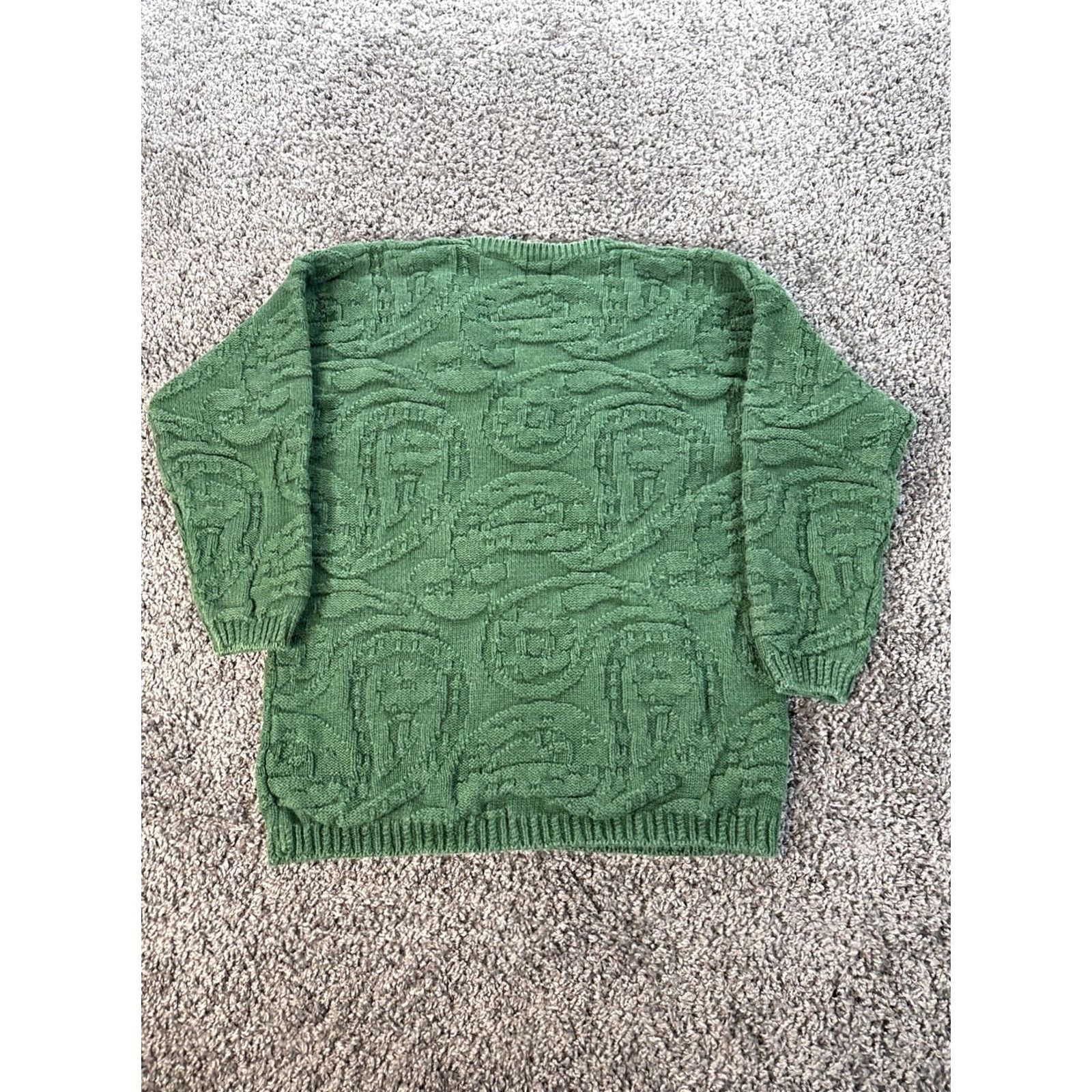 Gap VINTAGE Gap Sweater Womens L V-Neck Green Chunky Knit Fisherman Cotton 90s Mens Womens Girls Size L / US 10 / IT 46 - 5 Thumbnail
