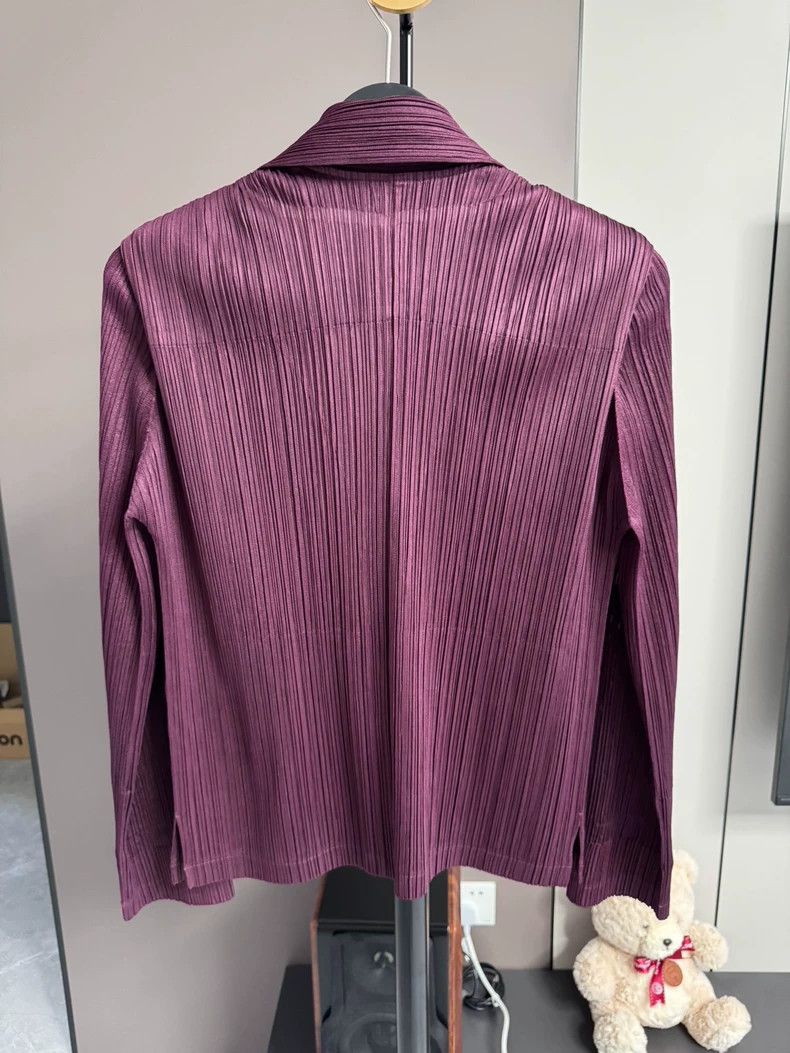 Issey Miyake Issey Miyake size:4 A deep purple pleated vintage suit col Size M / US 6-8 / IT 42-44 - 2 Thumbnail
