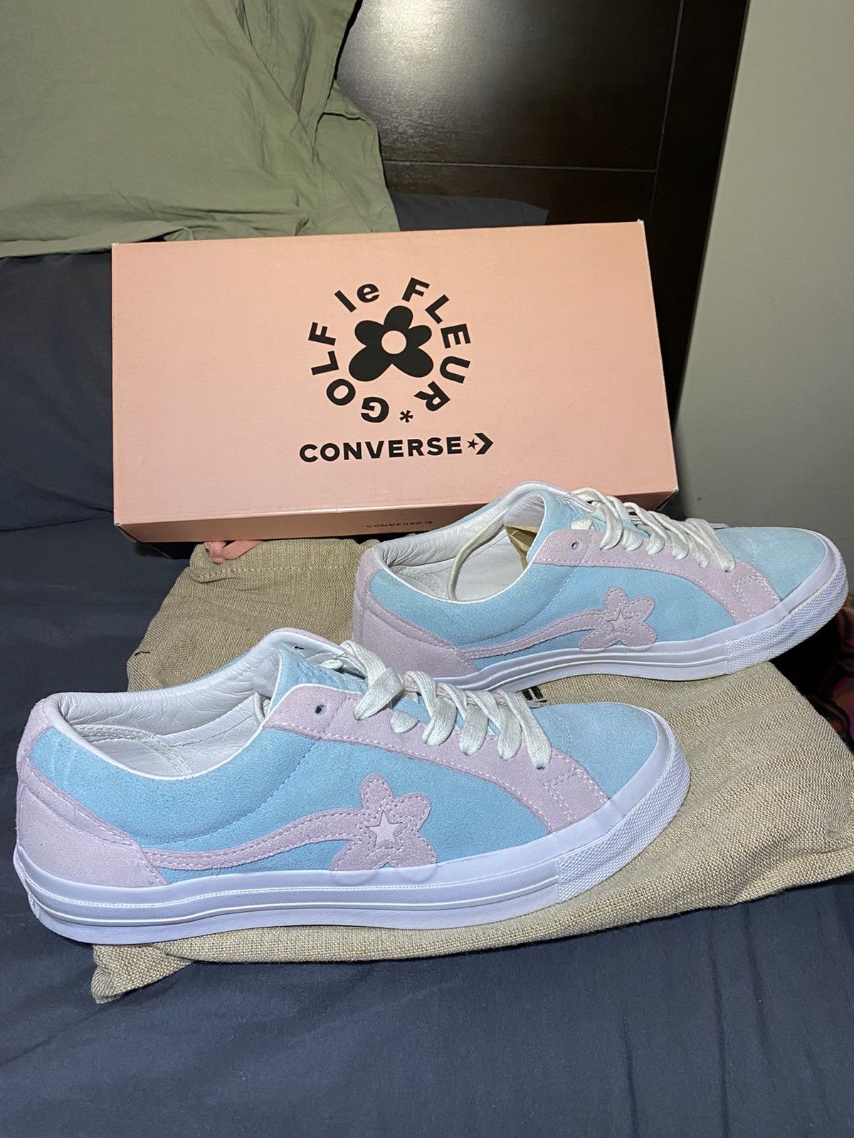 Converse x golf le fleur light blue pink best sale