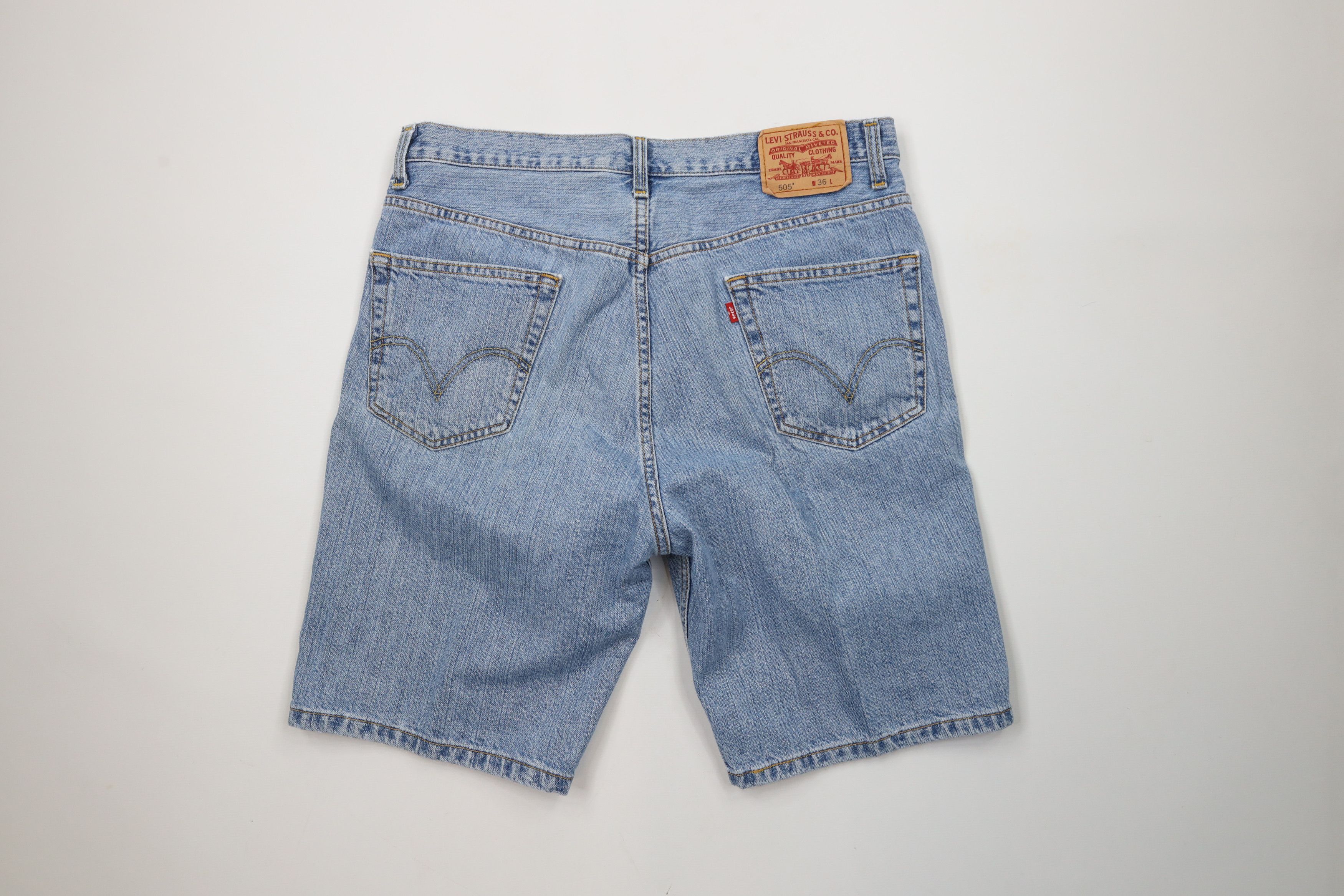 Levi's × Vintage Vintage Y2K Levis 505 Denim Jean Shorts Jorts Blue Cotton Size US 36 / EU 52 - 8 Thumbnail