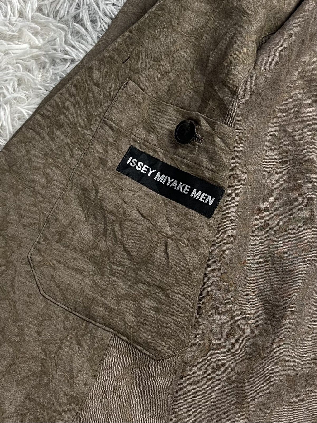 Issey Miyake ISSEY MIYAKE MEN Dyed Patch Pocket Jacket Mocha Size 44L - 8 Thumbnail