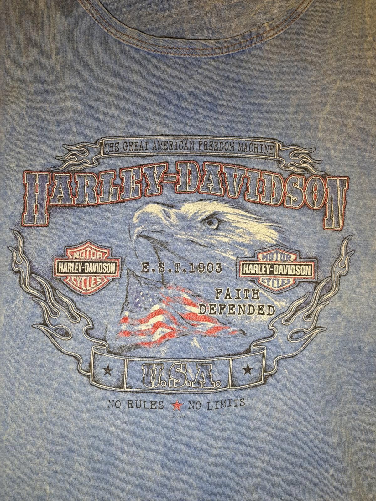 Harley Davidson Harley Davidson Tank Top Shirt Mens Large Blue Patriotic Size US L / EU 52-54 / 3 - 3 Thumbnail