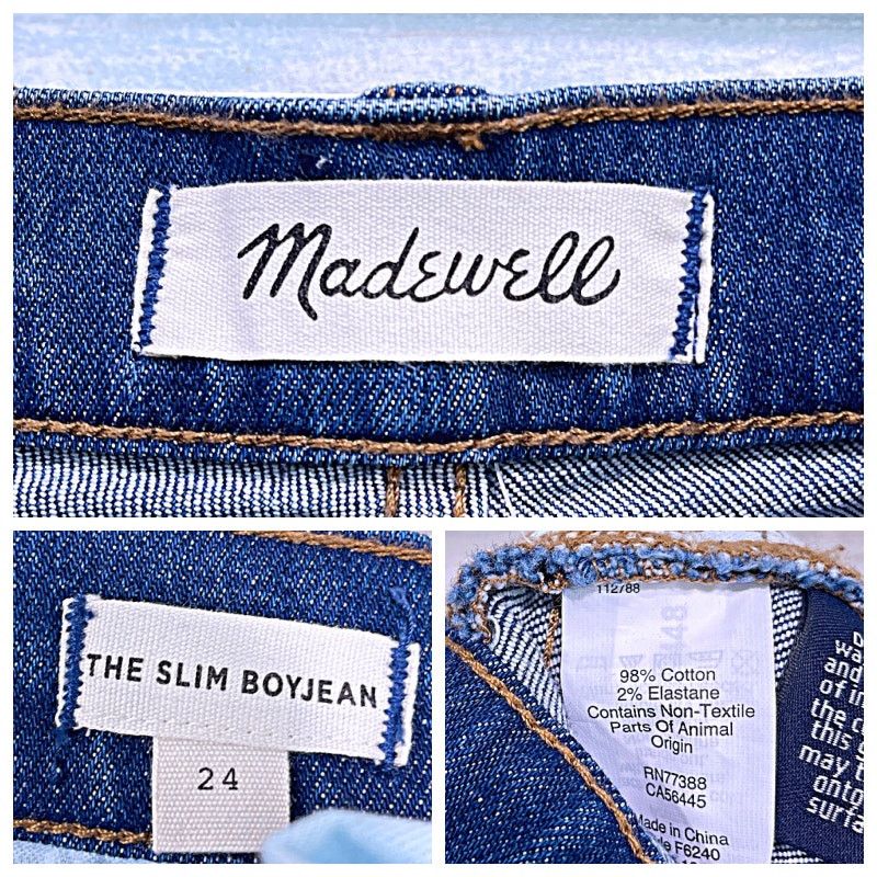 Madewell MADEWELL Slim Boyjean Brinville Wash Ripped Womens 24 Size 24" / US 00 / IT 34 - 6 Thumbnail