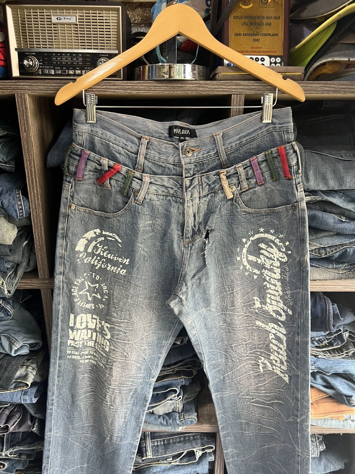 If Six Was Nine 🔥Nylaus Double Waist Hysteric Inspired Flared Denim Size US 32 / EU 48 - 4 Thumbnail