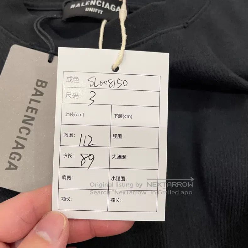 Balenciaga Balenciaga Embroidered Destroyed Black Short Sleeve T-Shir Size US L / EU 52-54 / 3 - 9 Thumbnail