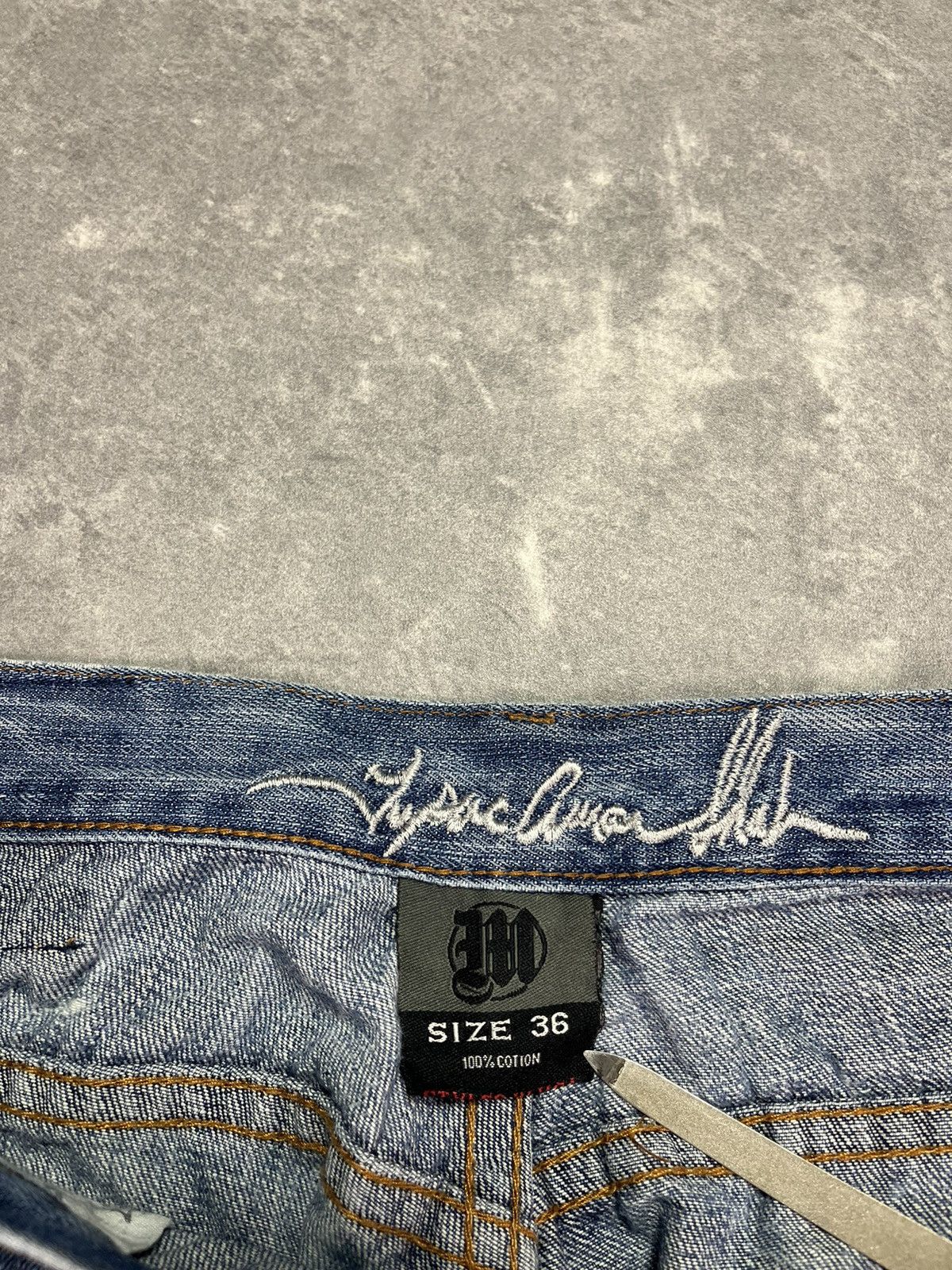 Makaveli Makaveli Fleur De Lis Printed Baggy Denim Shorts Jorts 36 Size US 36 / EU 52 - 8 Thumbnail