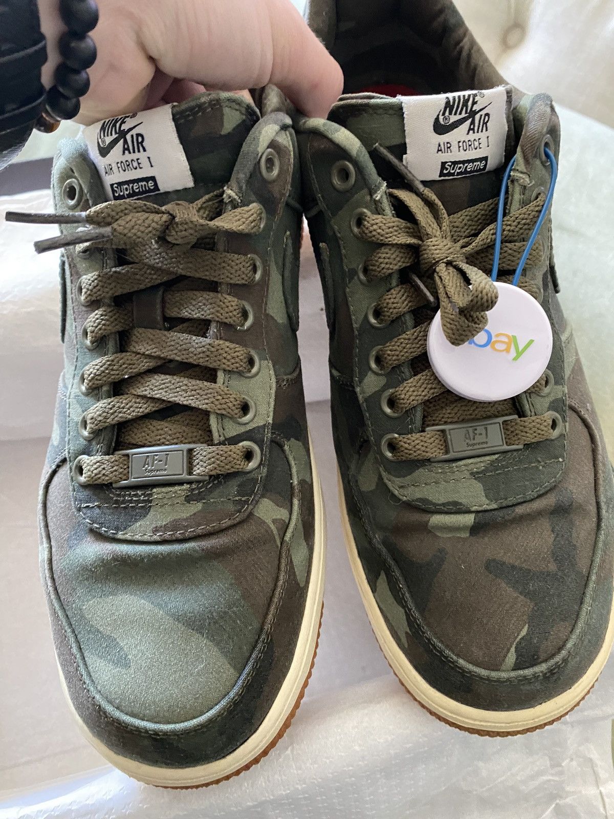 Nike × Supreme Supreme Nike Air Force 1 Camo Canvas Size US 8.5 / EU 41-42 - 6 Thumbnail