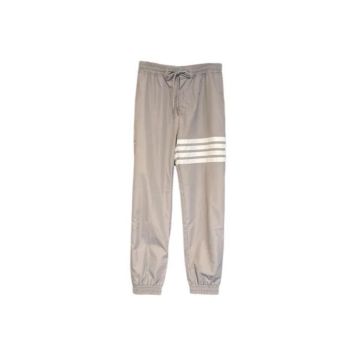 Thom Browne Thom Browne Gray Track Pants with Stripes 0079 Size US 26 / EU 42 - 1 Thumbnail