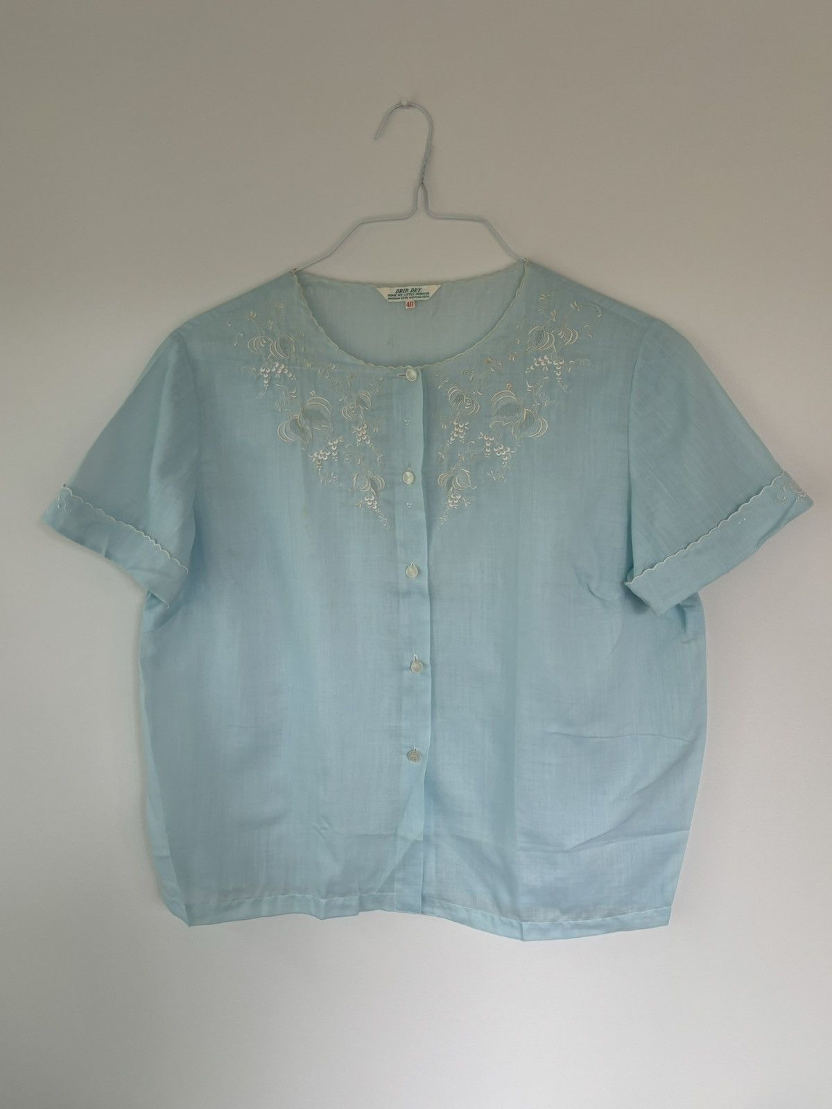 Vintage True Vintage Sheer Lace Night Shirt See Through Embroidered Size M / US 6-8 / IT 42-44 - 1 Thumbnail