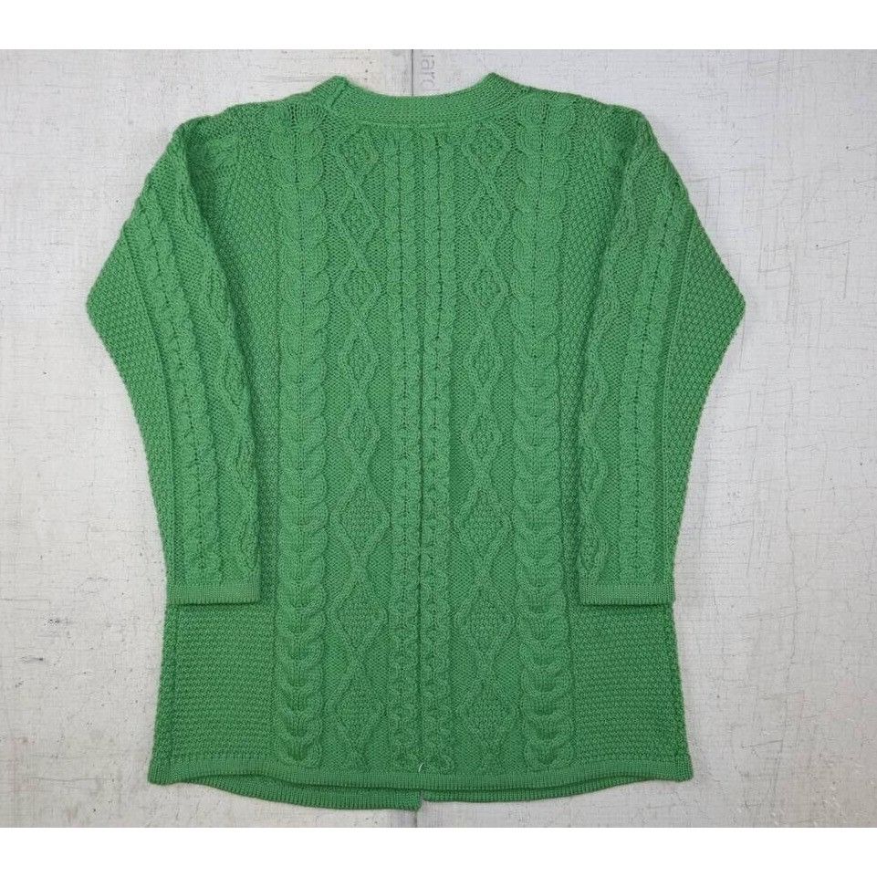 Aran Crafts Vtg Aran Crafts Ireland Sweater Green Merino Wool L Size L / US 10 / IT 46 - 2 Thumbnail