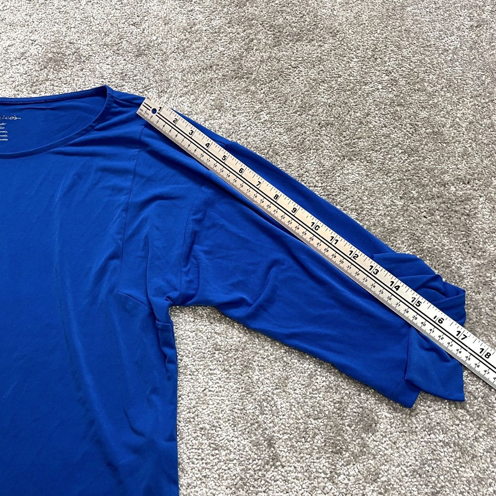 Vintage Chico's Tee Shirt Womens Blue 8/10 T-Shirt Round Neck Long Sleeve Pullover Casual / Formal Top Women XS? Size M / US 6-8 / IT 42-44 - 4 Thumbnail