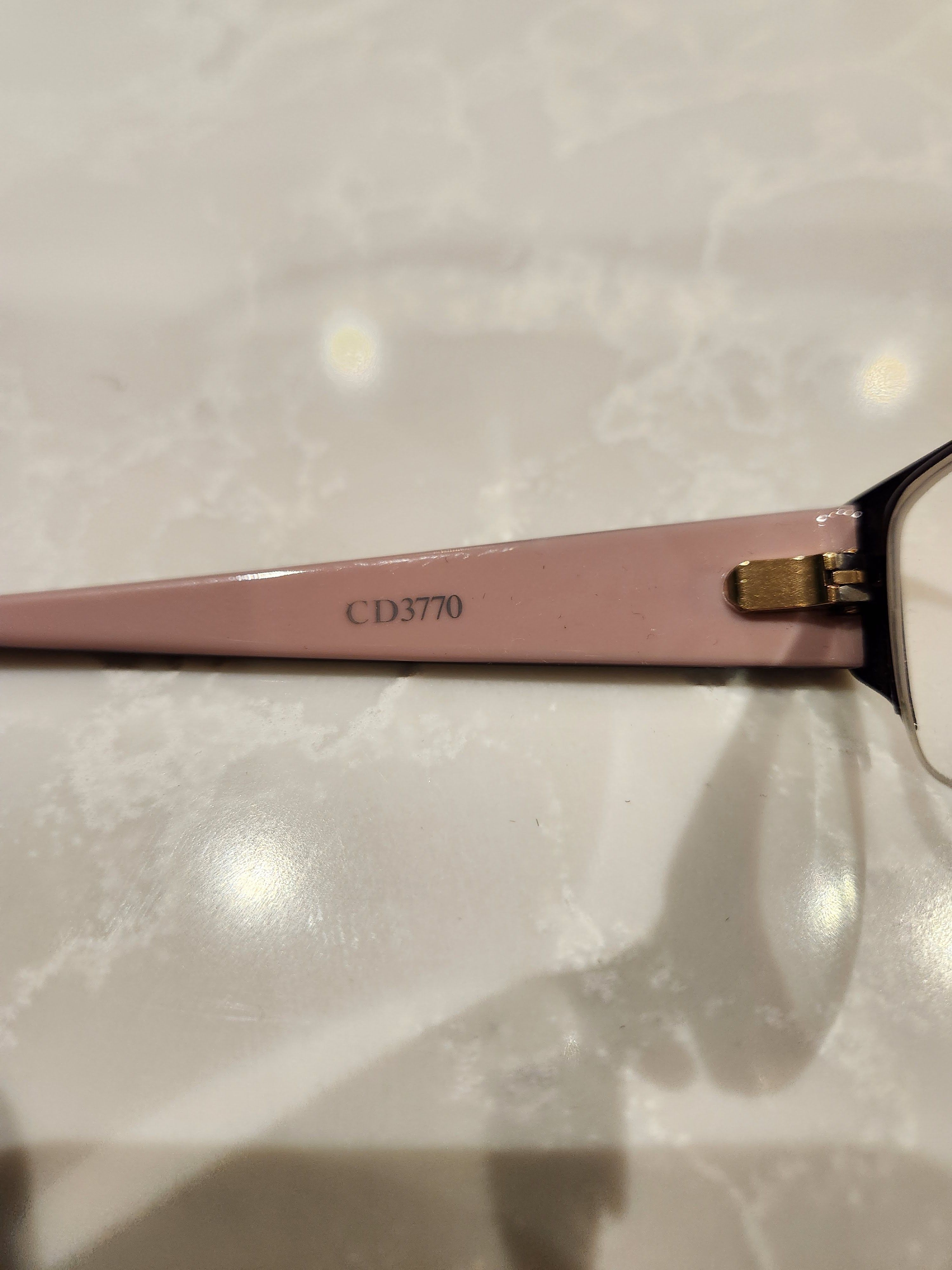 Dior CD 3770 Black Quilted Pattern Glasses Frames Made Italy Size ONE SIZE - 7 Thumbnail