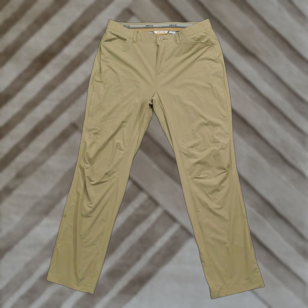 Orvis Orvis Pants Womens 16 Tan Khaki Outdoors Lightweight Stretch 35x32 Casual Workwear- Beige 16 Regular Inseam 32 Straight Windbreaker Muslen? Size 24" / US 00 / IT 34 - 1 Thumbnail