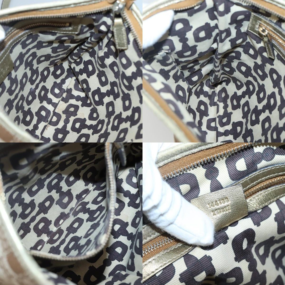 Gucci GUCCI GG Canvas Sherry Line Shoulder Bag Beige Black Size ONE SIZE - 12 Thumbnail