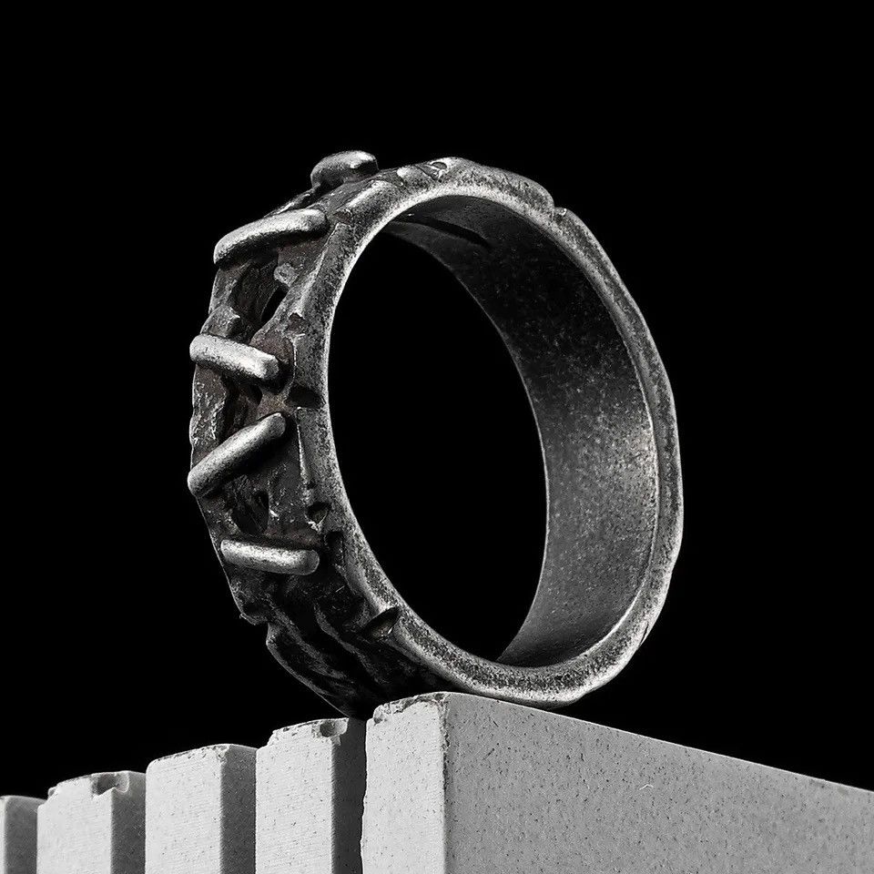 Jewelry Retro Suture Men Ring Size ONE SIZE - 4 Thumbnail