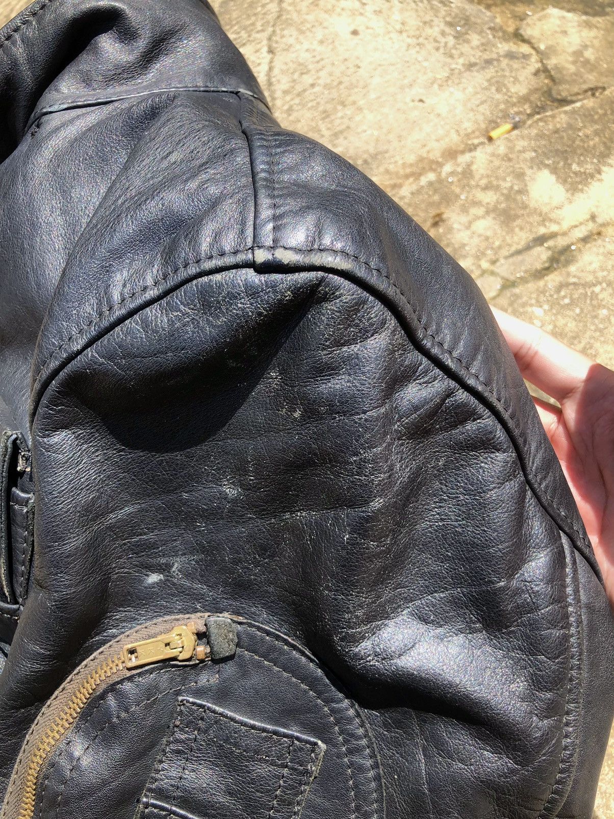 Leather 70~80s French Air Force type Leather Jacket Size US L / EU 52-54 / 3 - 20 Thumbnail