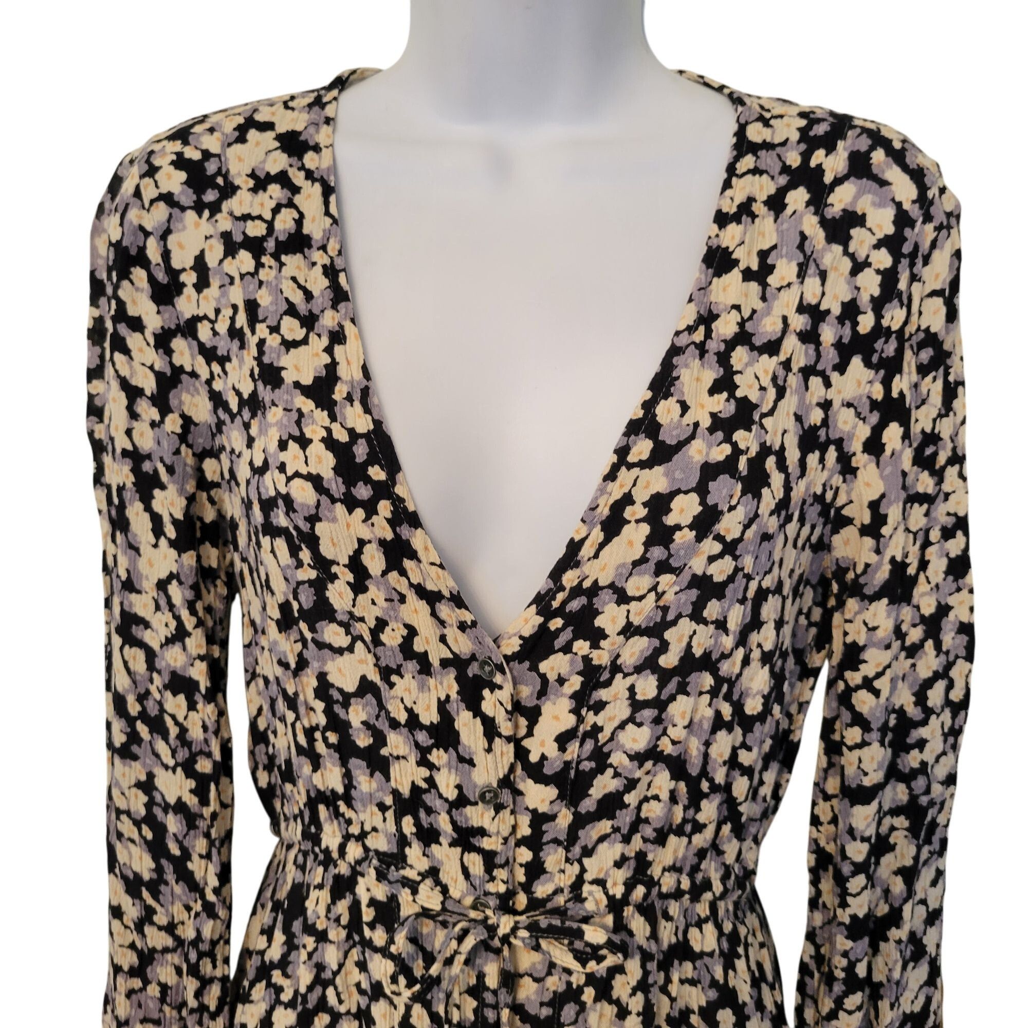 Billabong Billabong Blue Floral Maxi Dress M Long Sleeves ALLEGRA Kimo Size M / US 6-8 / IT 42-44 - 3 Thumbnail