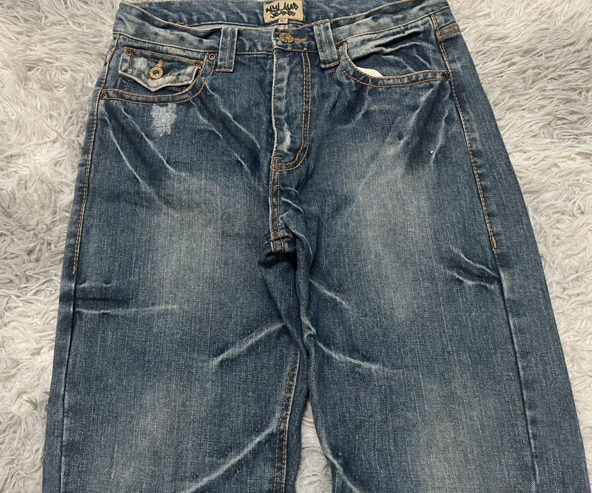If Six Was Nine 2000s NYLUS FLARE JEANS WASHABLE DENIM RARE DESIGN Size US 30 / EU 46 - 6 Thumbnail