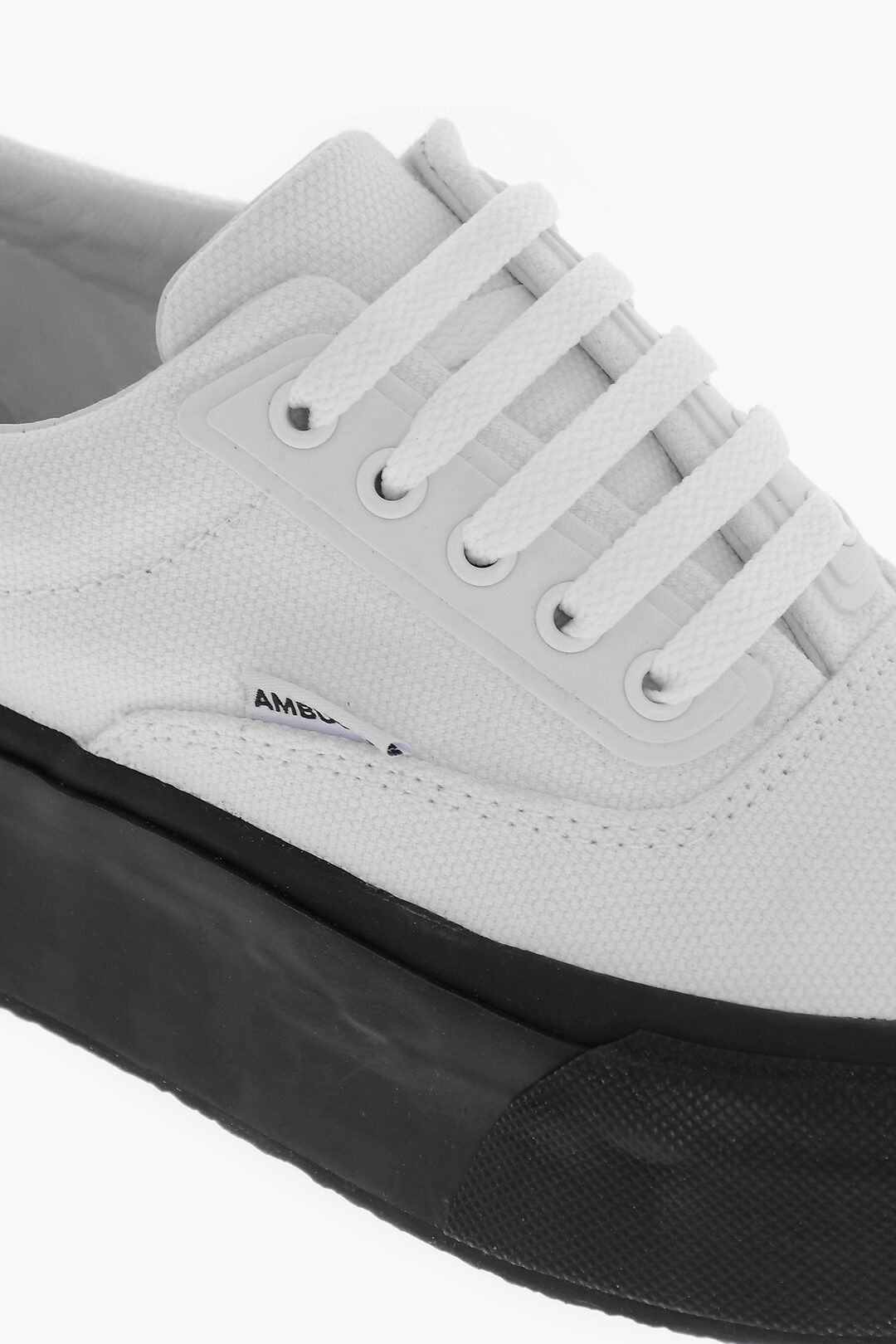 Ambush Design og1mm0925 Canvas Low-Top Sneakers in Black/White Size US 7 / EU 40 - 4 Thumbnail