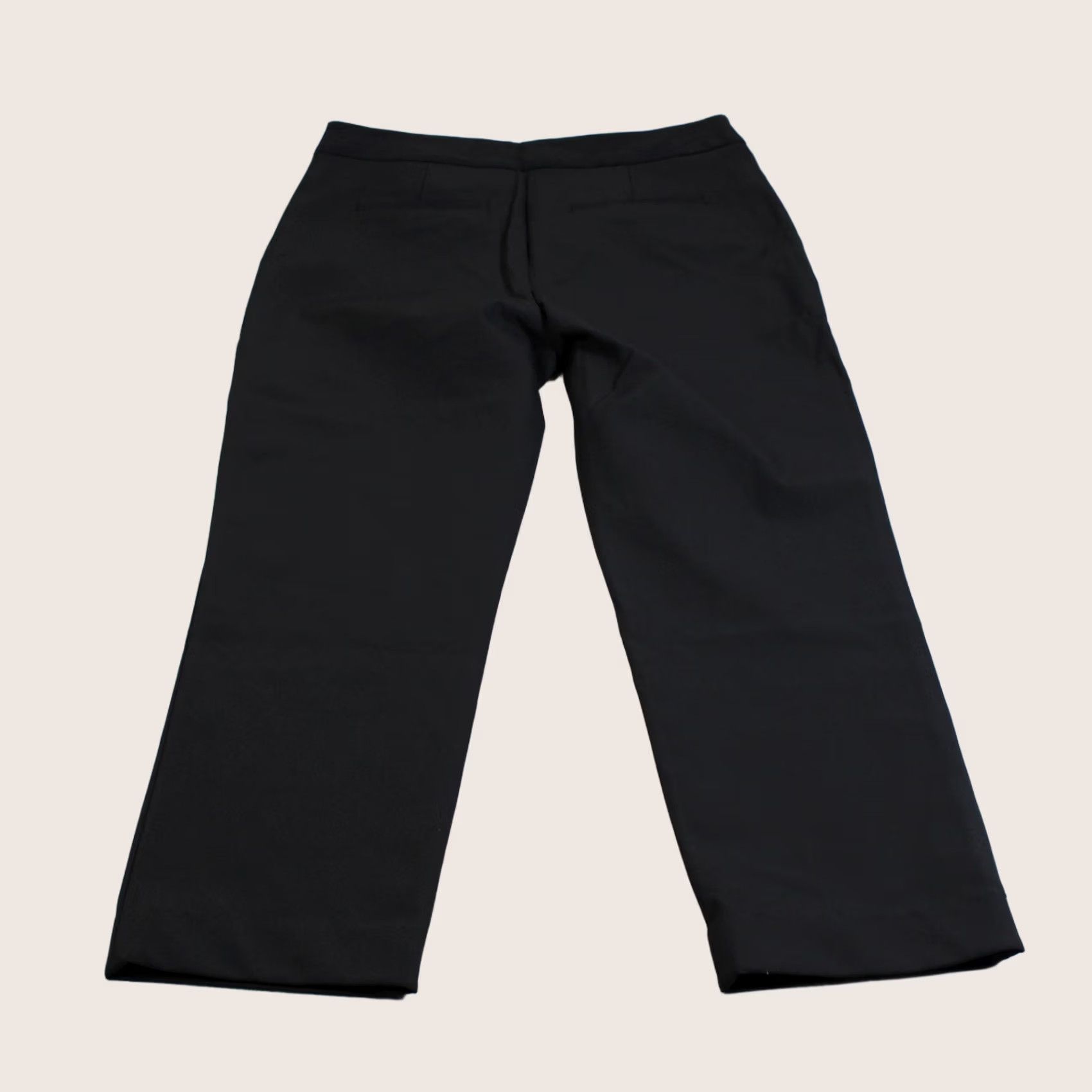 Quince Quince Pants Women 12 Black Crepe Straight Leg Gold Button Dress Office Work Size 34" / US 12 / IT 48 - 1 Thumbnail