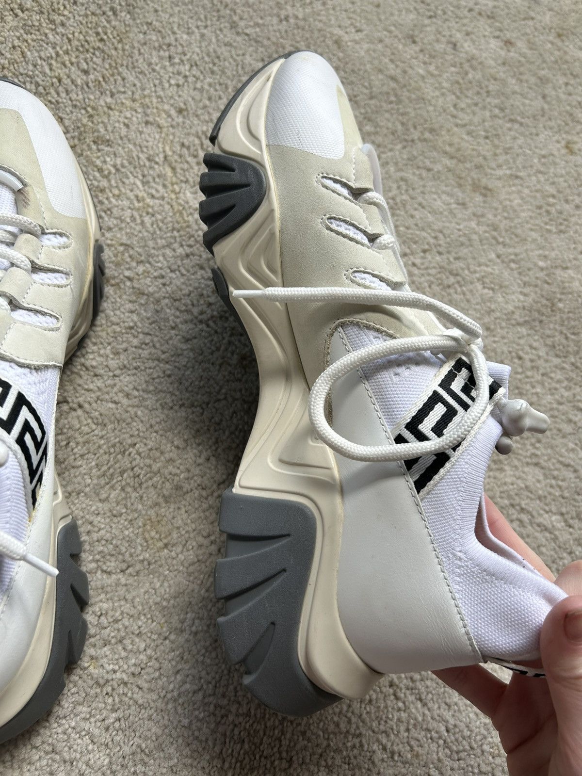 Versace White Versace Squalo Sneakers Size US 8.5 / EU 41-42 - 4 Thumbnail