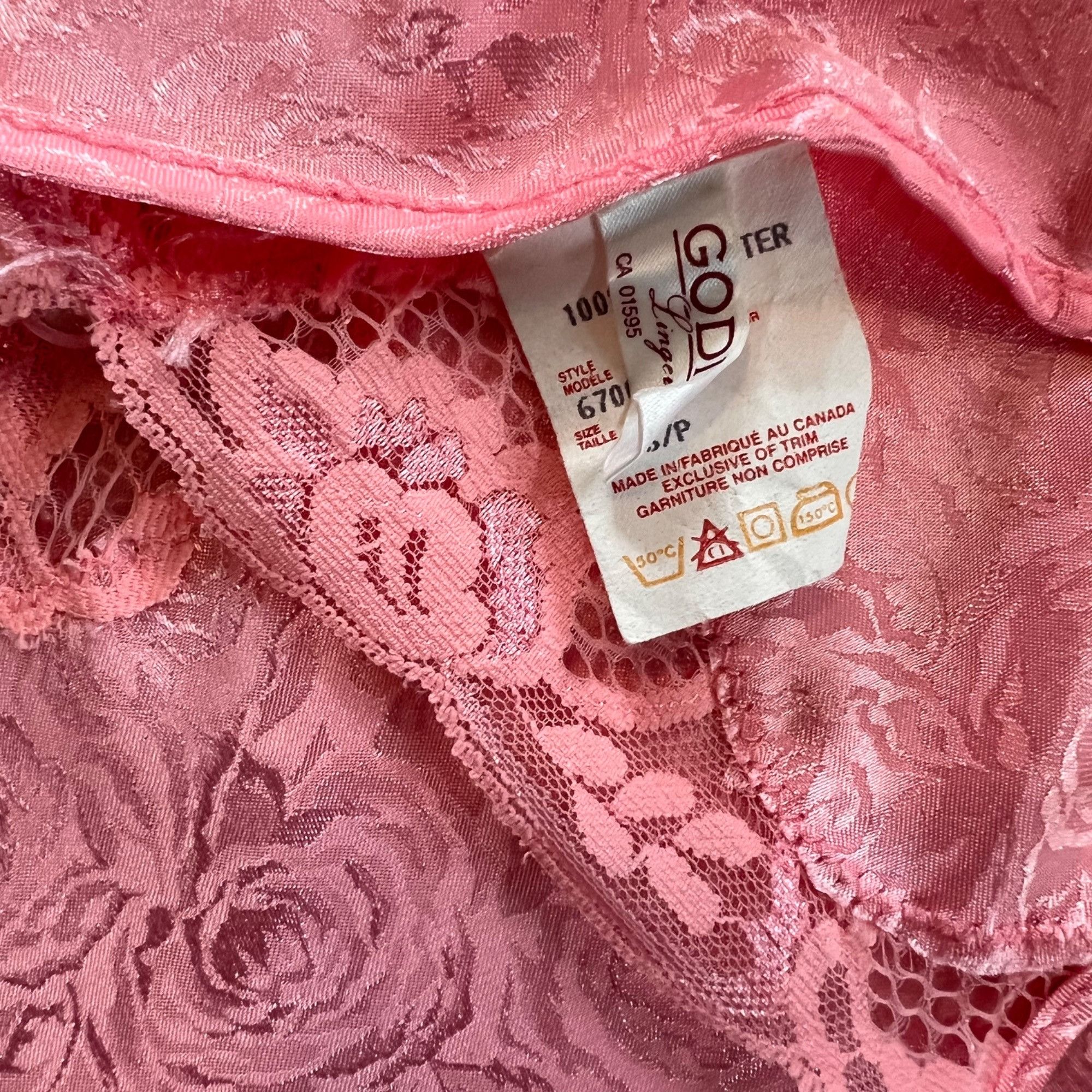Vintage Vintage Godiva Pastel Pink Rose Lace Chemise Lingerie Size S / US 4 / IT 40 - 5 Thumbnail