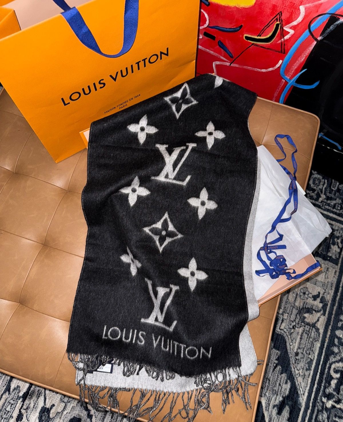 Louis Vuitton Louis vuitton gradient cashmere scarf Size ONE SIZE - 1 Thumbnail