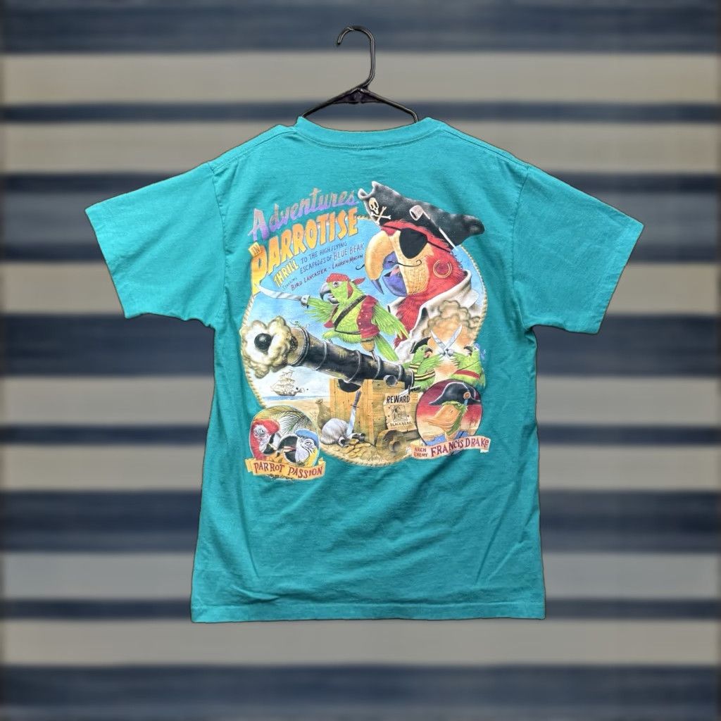 Vintage VINTAGE Caribbean Soul Margaritaville Parrotise Shirt Graphic Print Adult Medium Blue 90s Mens Size US M / EU 48-50 / 2 - 1 Thumbnail