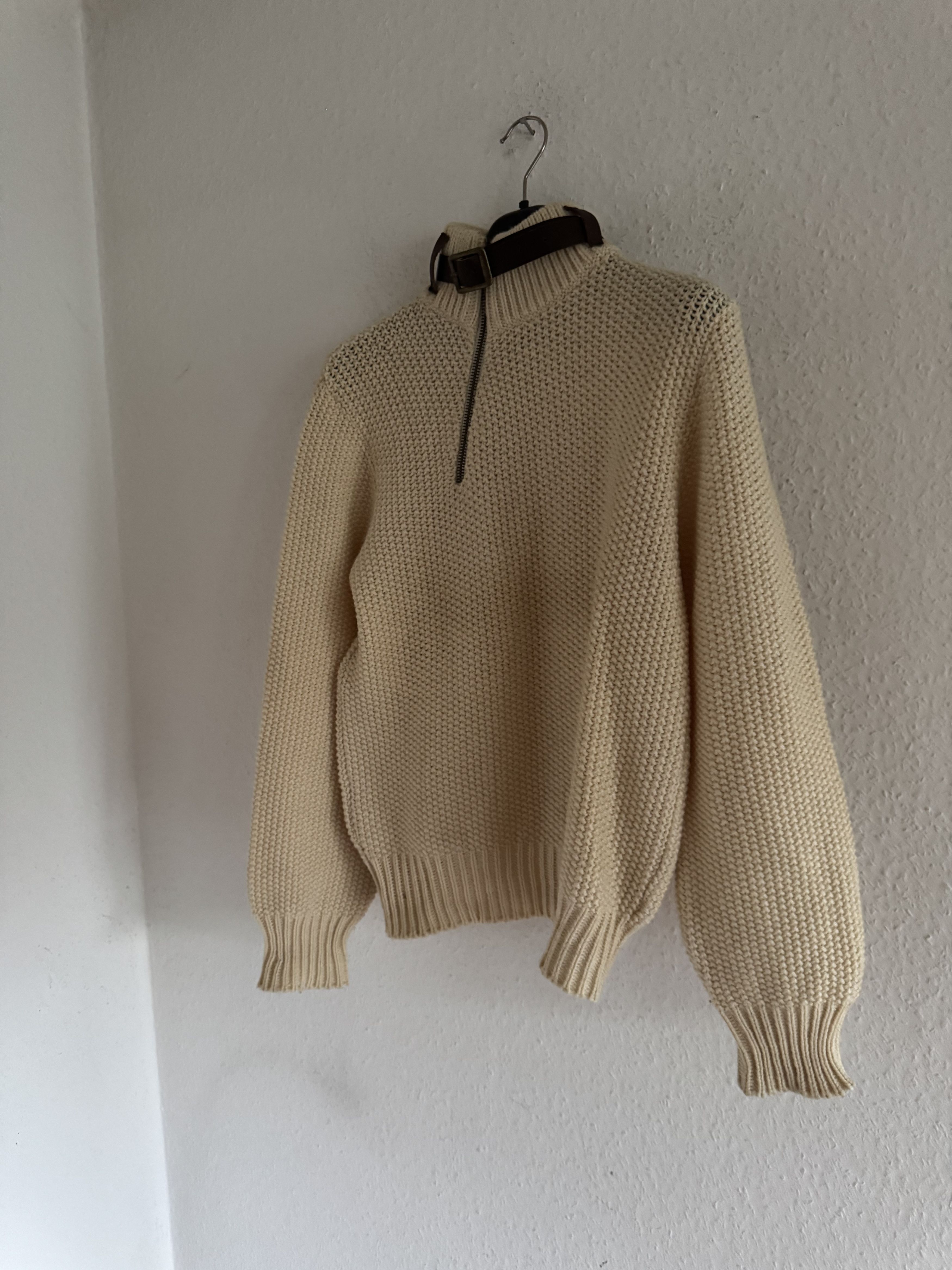 Dsquared2 FW02 Leather Strap Half Zip Knit Sweater Size US L / EU 52-54 / 3 - 2 Thumbnail