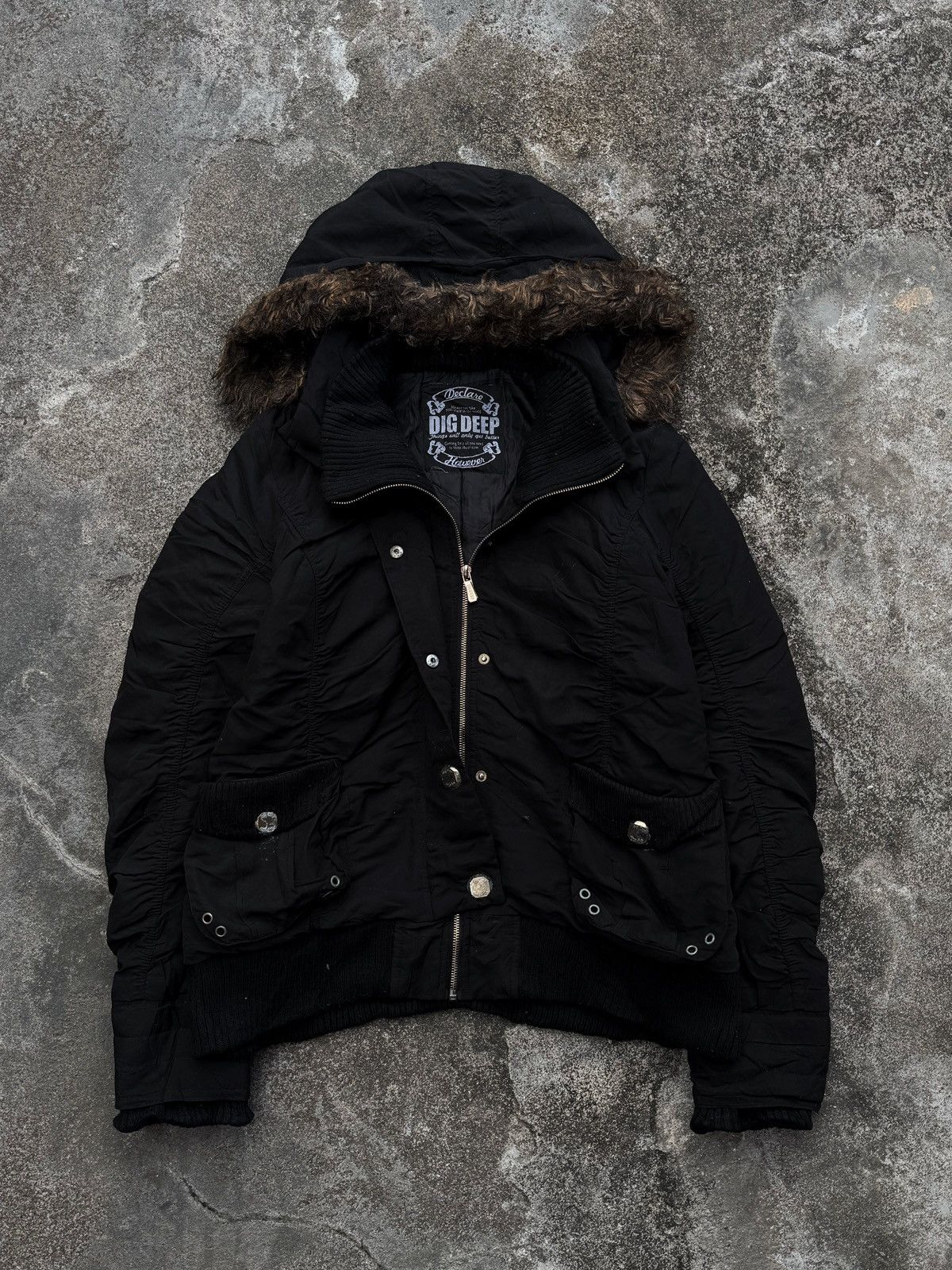 LGB Digdeep Bomber Fur Jacket Hoodie Removable