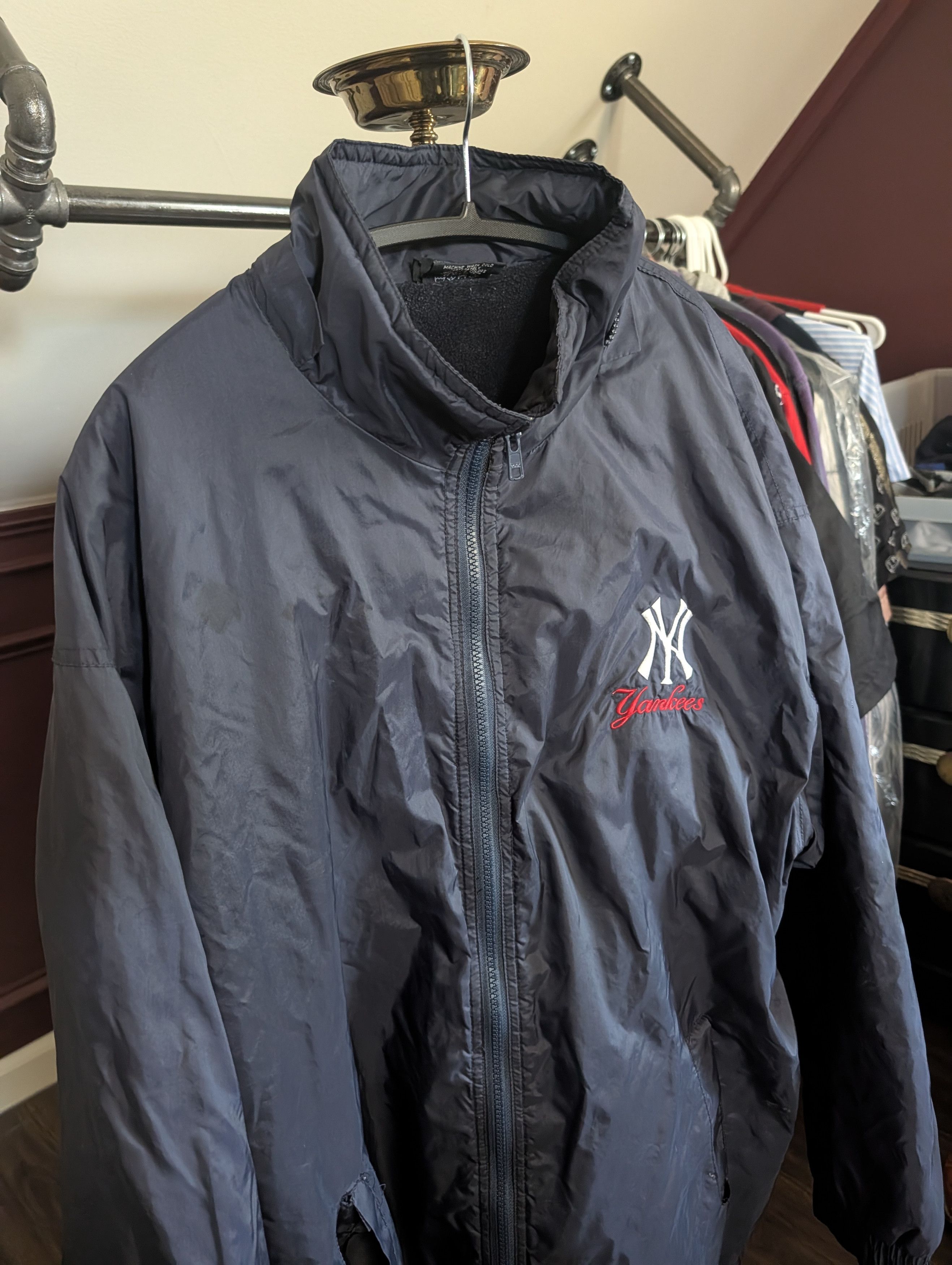 Adidas VTG New York Yankees fleece lined zip-up jacket XXL Size US XXL / EU 58 / 5 - 2 Thumbnail