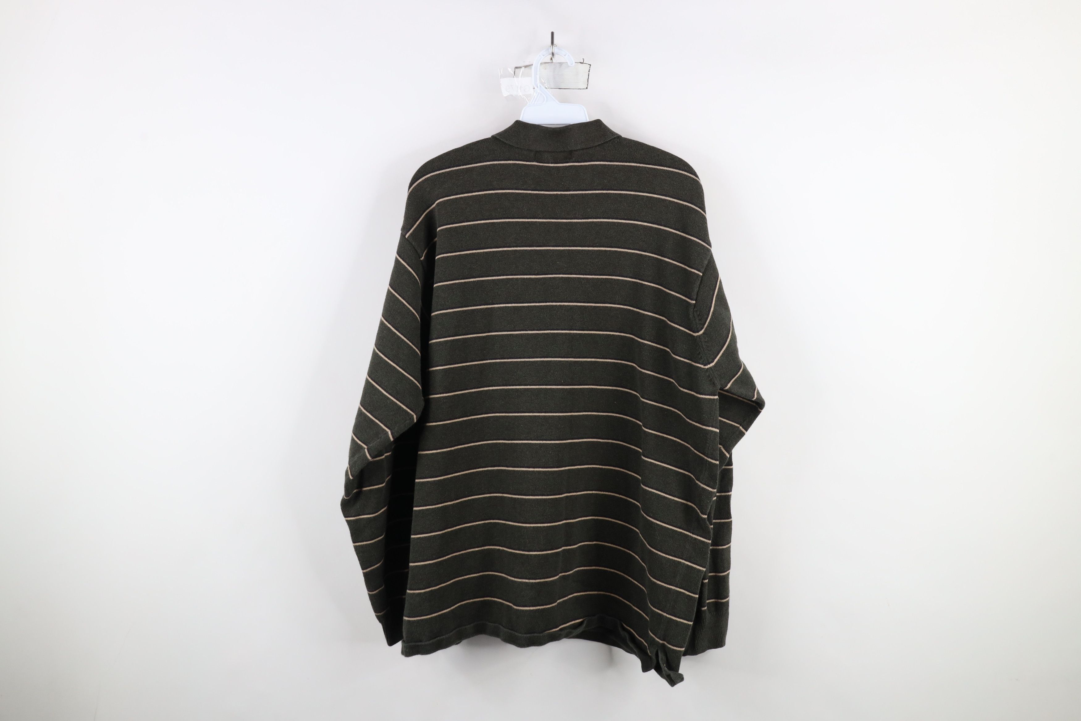 Vintage Vintage 90s Streetwear Cotton Knit Striped Long Sleeve Polo Size US XL / EU 56 / 4 - 8 Thumbnail