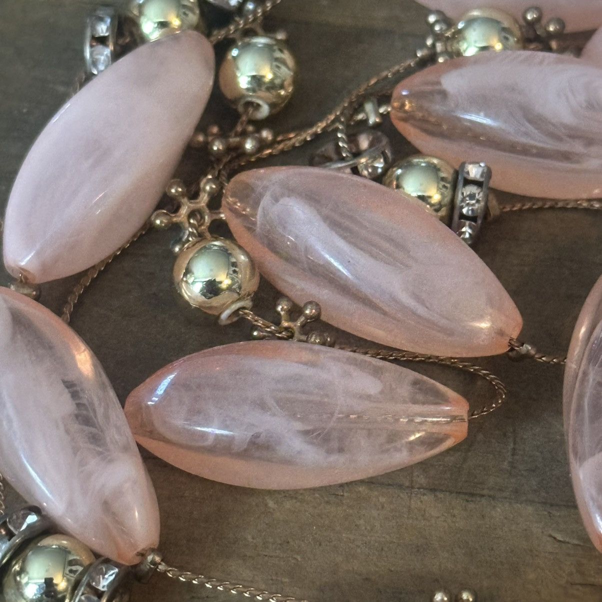 Other Gold tone layered multi strand station pink quartz necklace Size ONE SIZE - 4 Thumbnail