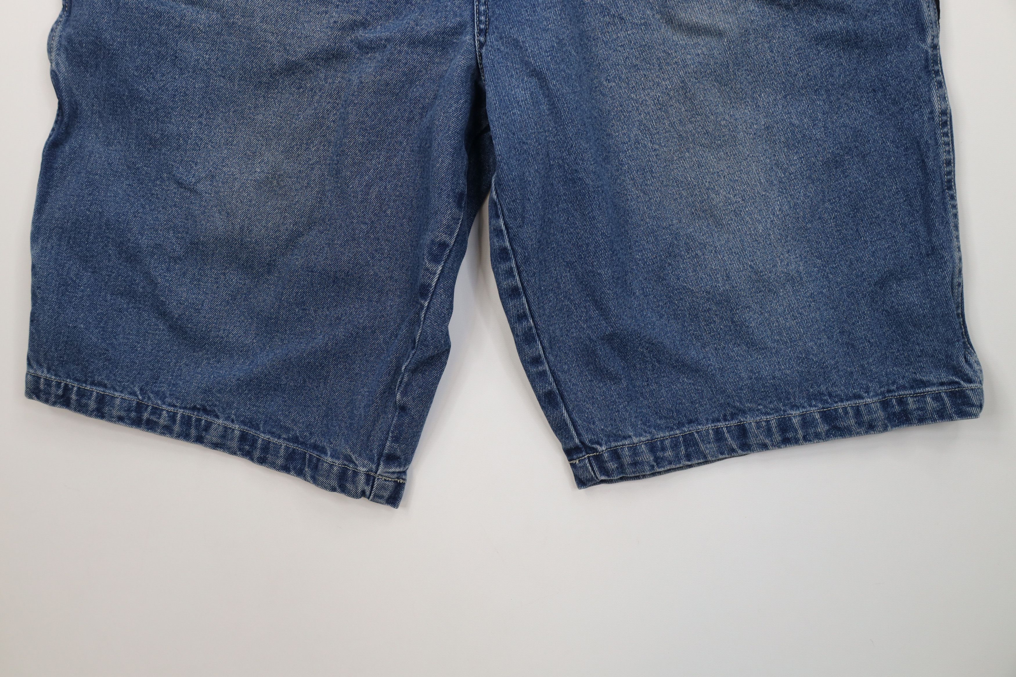 Fubu Vintage 90s Y2K FUBU Relaxed Fit Denim Dungaree Shorts Blue Size US 38 / EU 54 - 4 Thumbnail