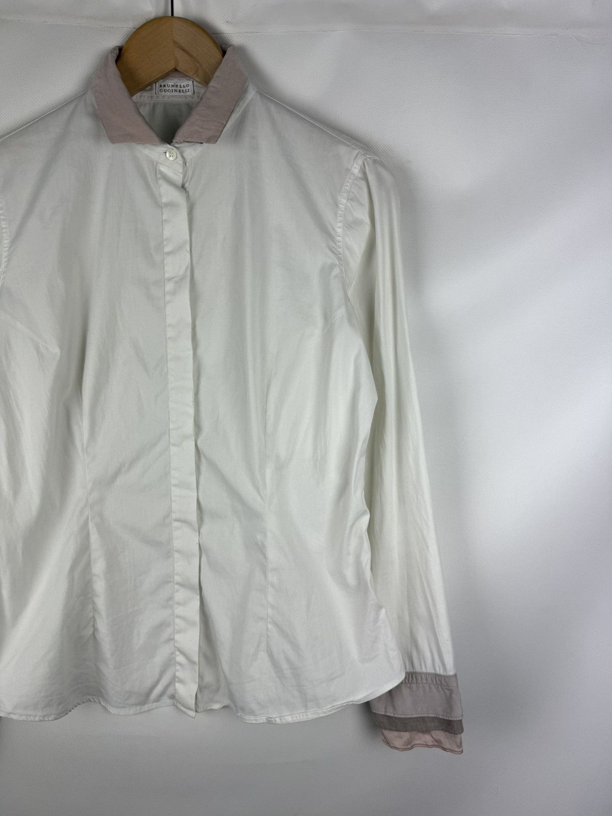 Brunello Cucinelli Brunello Cucinelli Long Sleeve Button Up Cotton / Silk Shirt Size M / US 6-8 / IT 42-44 - 3 Thumbnail