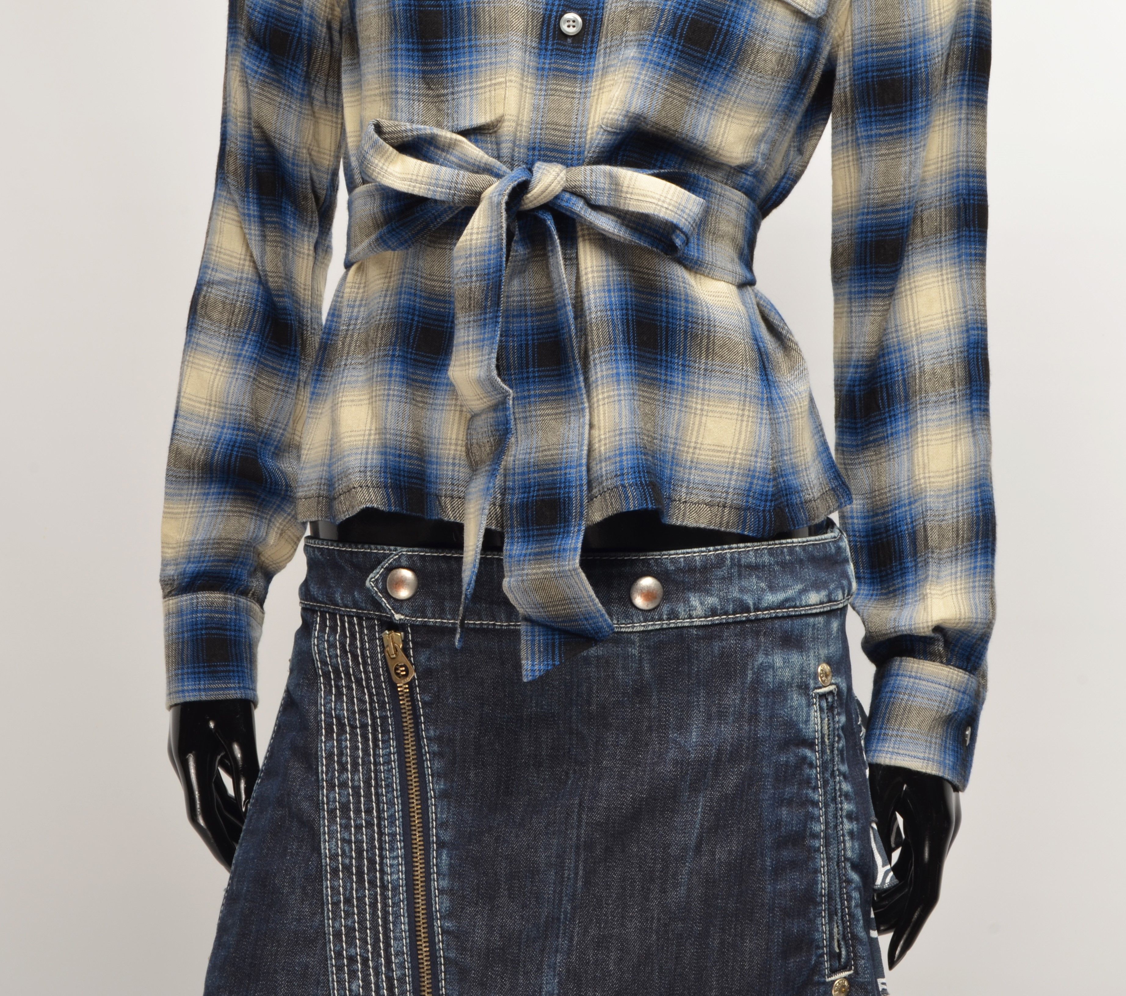 Polo Ralph Lauren Polo Ralph Lauren Plaid Checkered Asymmetrical Belted Shirt Size XS / US 0-2 / IT 36-38 - 3 Thumbnail
