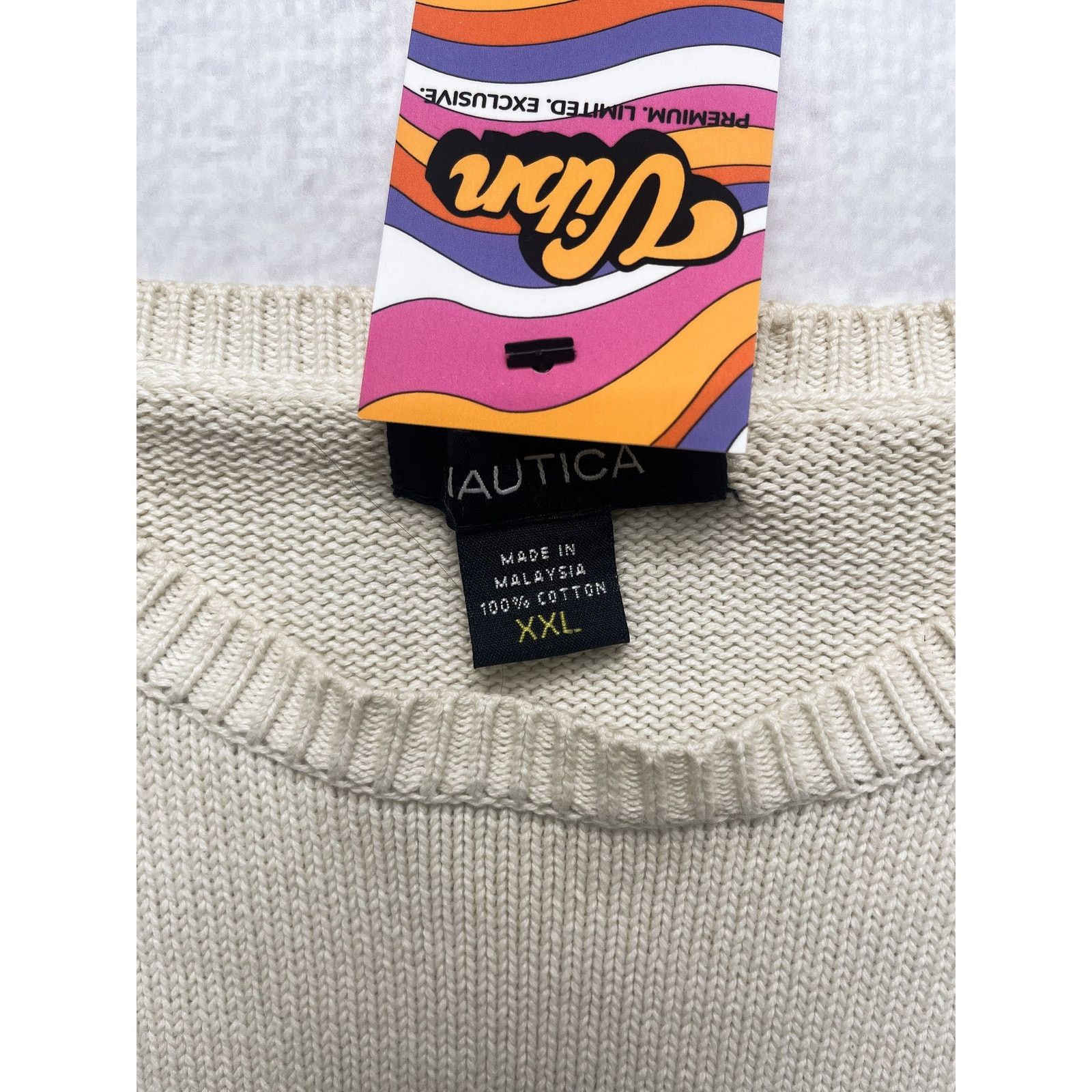 Nautica Vintage 90s Nautica White Crewneck Sweater - Women's 2XL Size XXL / US 16-18 / IT 52-54 - 3 Thumbnail