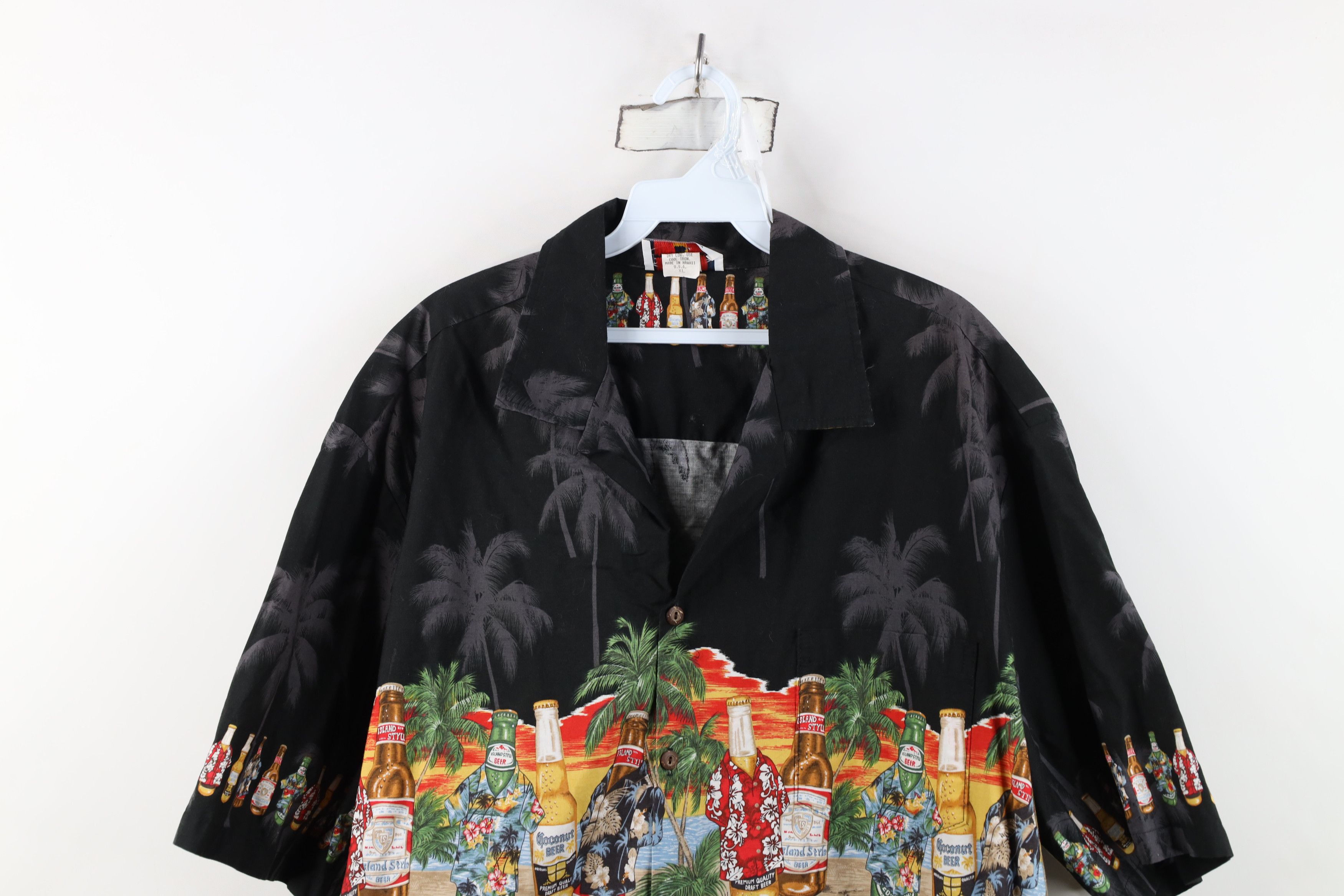 Vintage Vintage 90s Streetwear Beer Camp Collar Button Shirt USA Size US XL / EU 56 / 4 - 2 Thumbnail