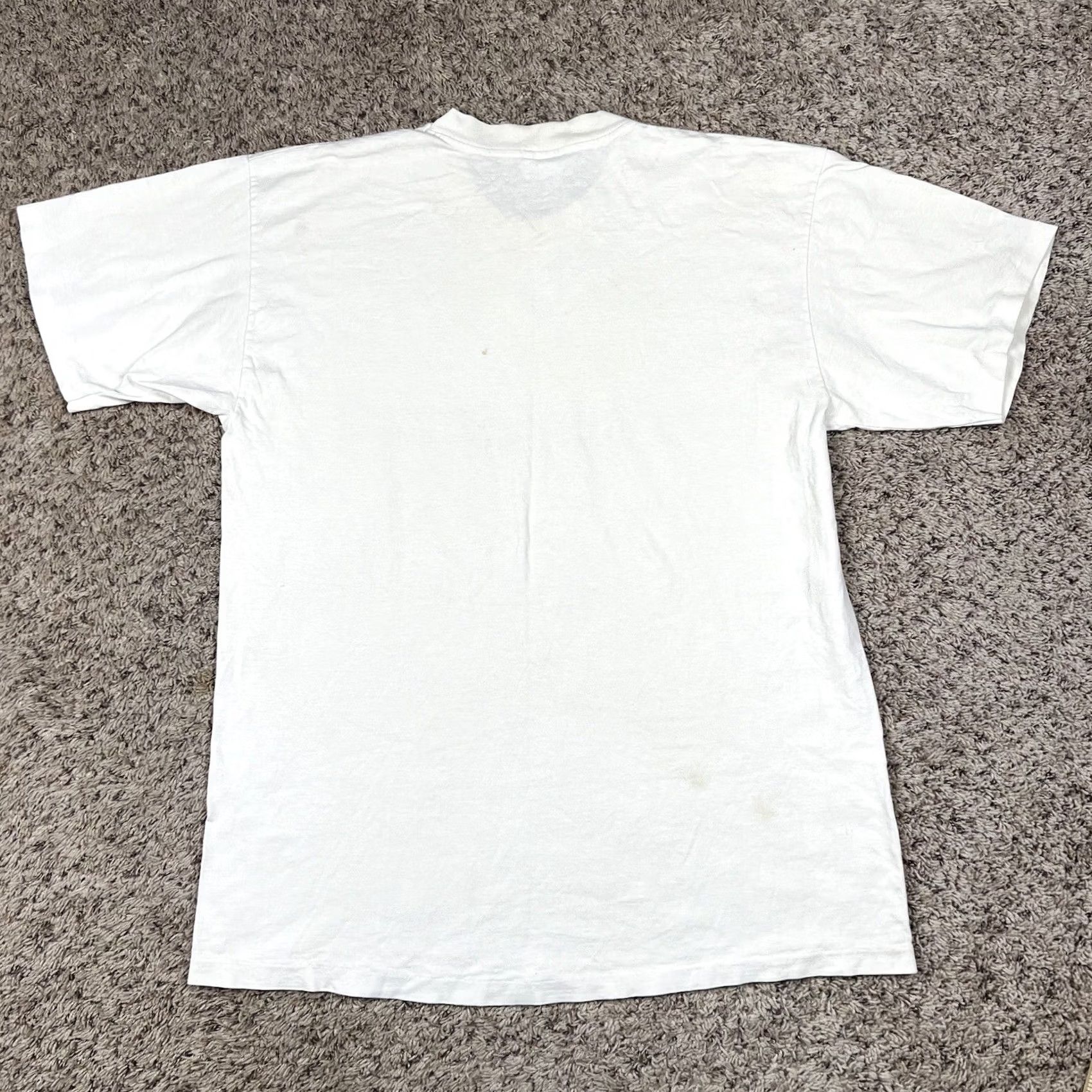 Perry Ellis VINTAGE Perry Ellis Spellout Graphic T-Shirt XL White 90s Grunge Mens Short Sleeve Single Stitch Classic Size US XL / EU 56 / 4 - 3 Thumbnail