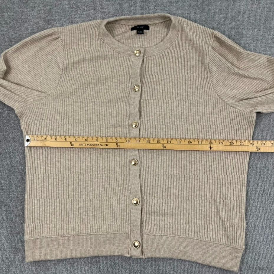 J.Crew J.CREW Cardigan Sweater Womens XL Brown Brushed Ribbed Stretch Knit Classic Casual Cardigan BM323 Size XL / US 12-14 / IT 48-50 - 5 Thumbnail