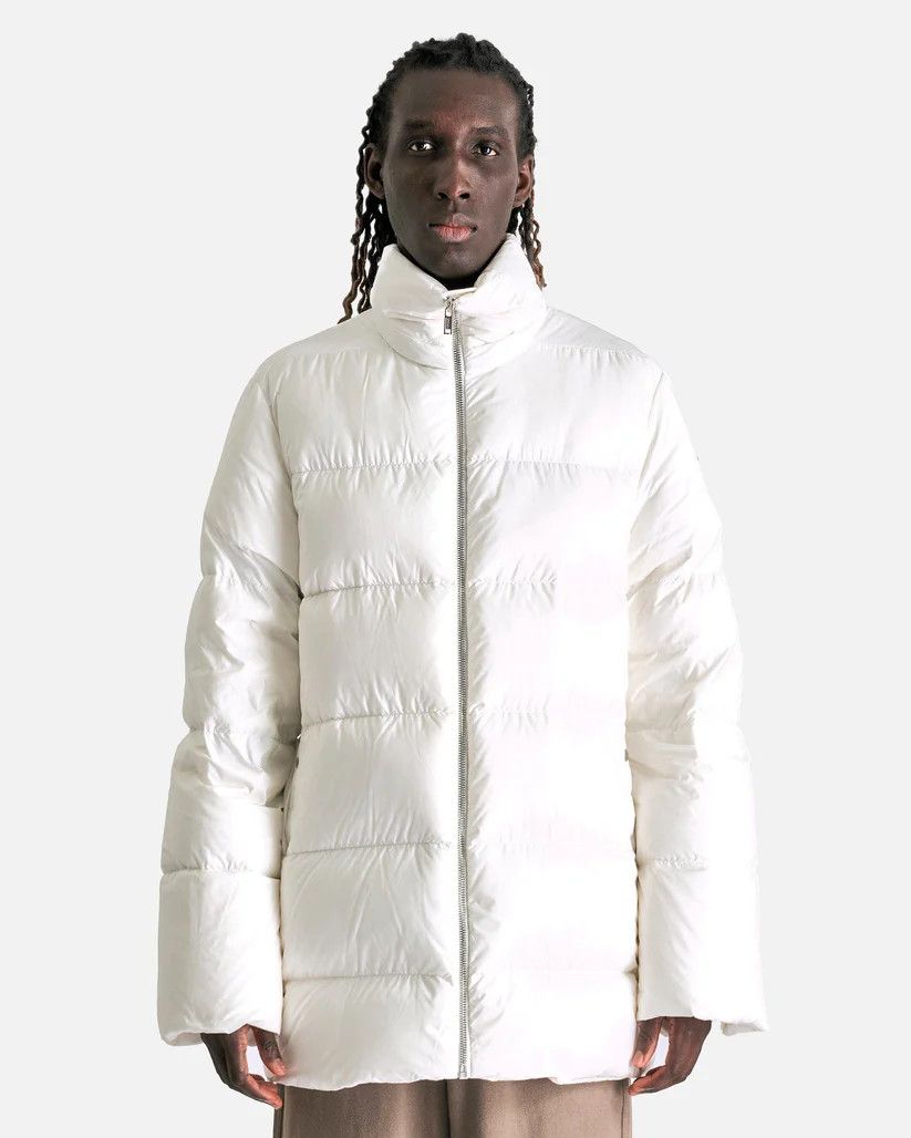 Rick Owens o1s1v1r1oon0825 Moncler Hooded Cyclopic Coat in Milk/White Size US L / EU 52-54 / 3 - 1 Thumbnail